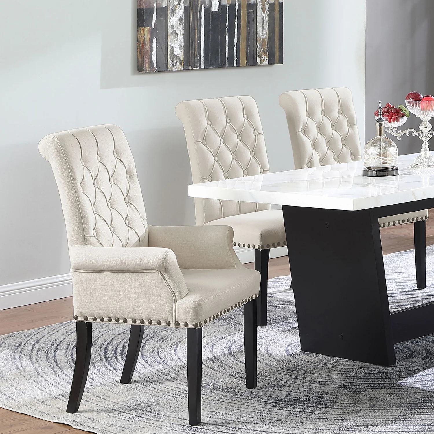 Norwich Brown Upholstered Dining Arm Chair - Image 10