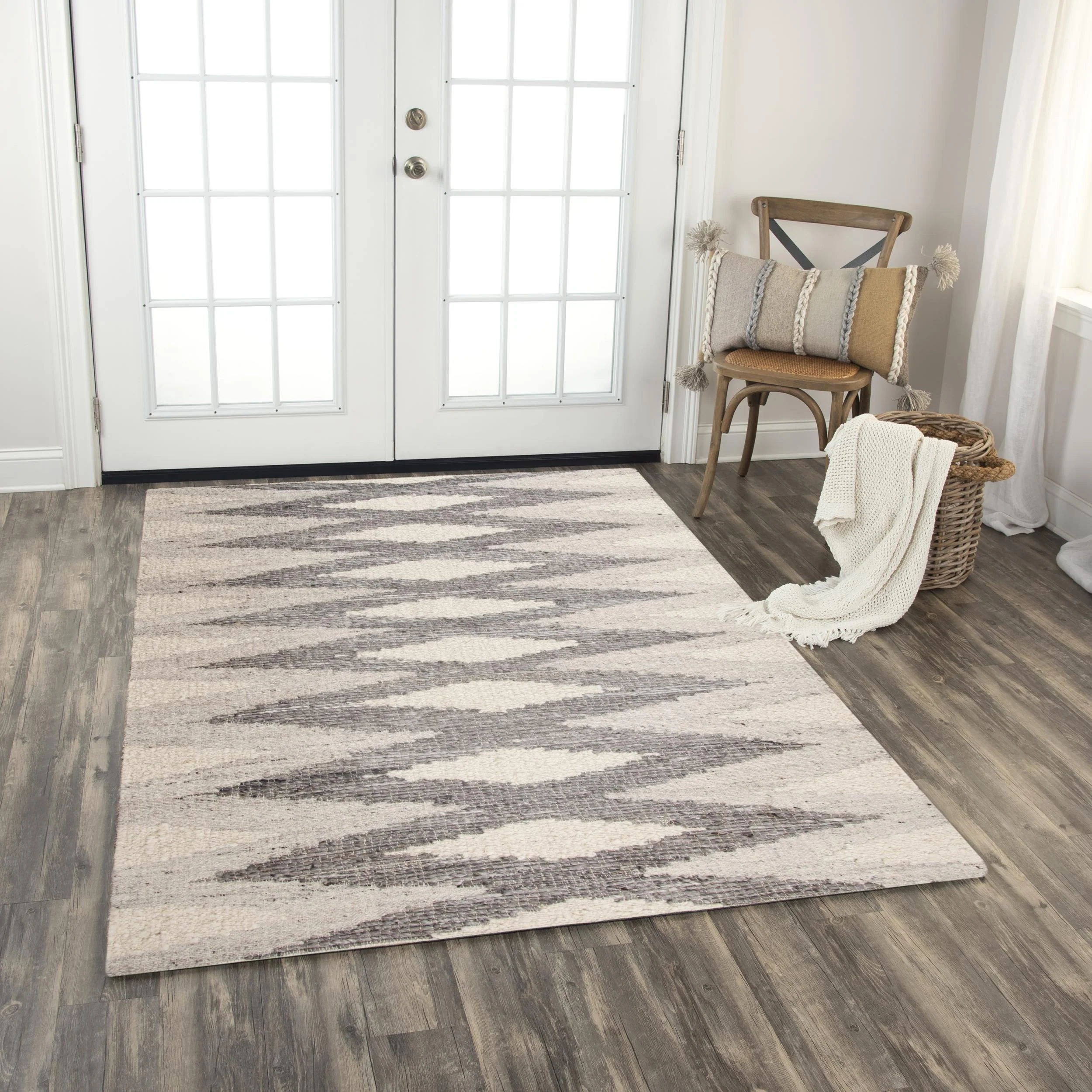 Mila Hand Woven Wool & Cotton Geometric Area Rug - Image 19