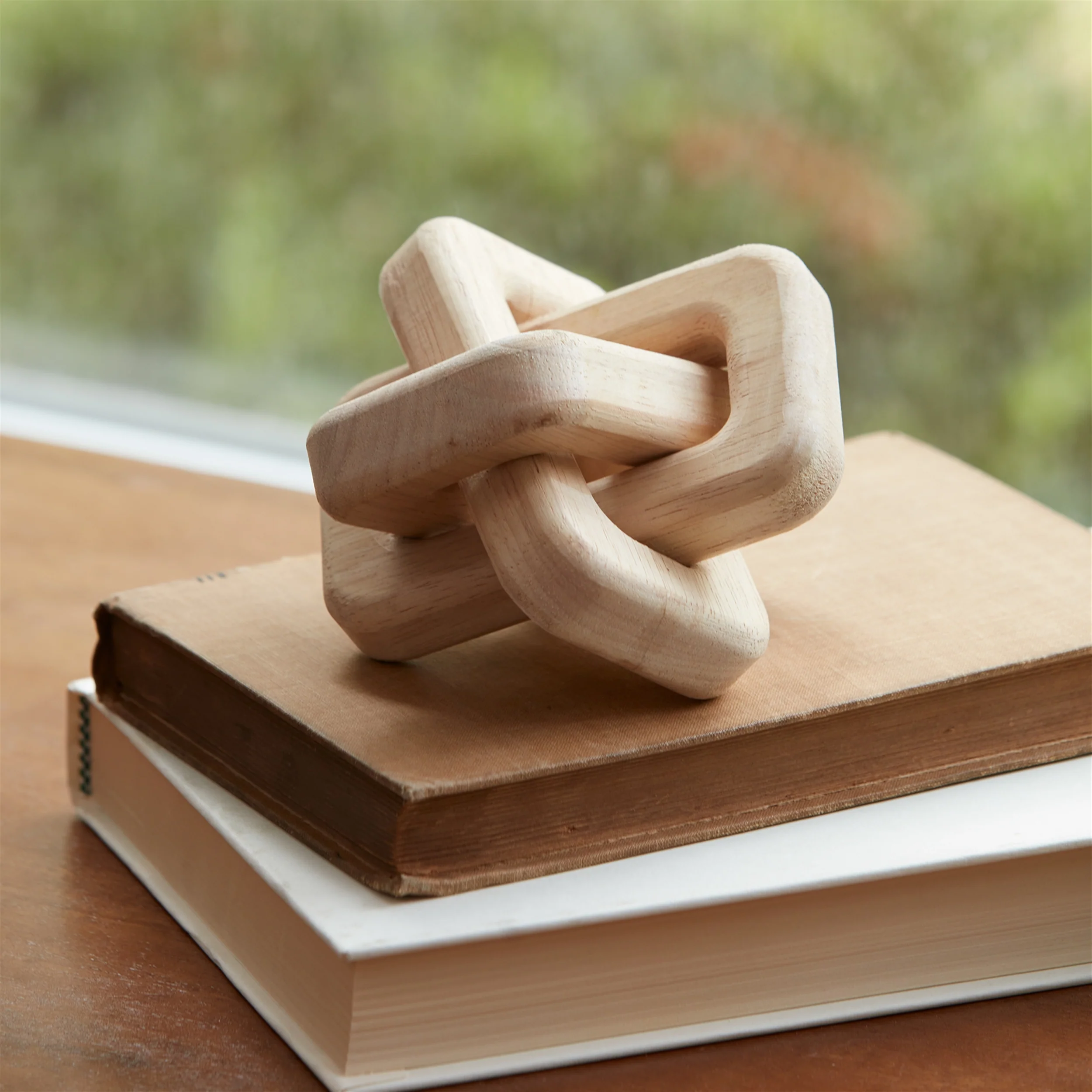Oak Wood Square Link Decor, Set of 3 - Image 2