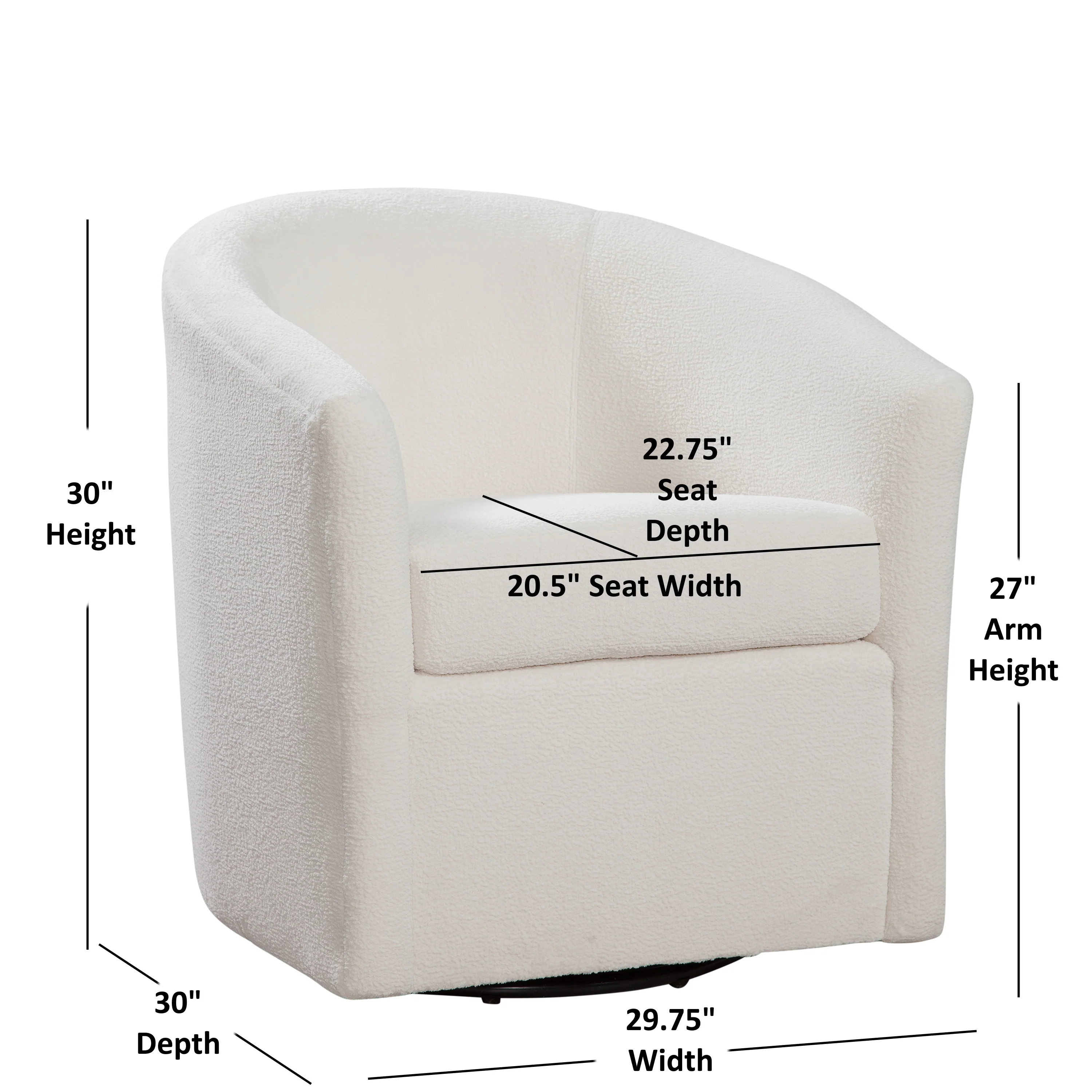 Oaklynn Barrel Style Swivel Accent Chair with Performance Fabric - Image 29