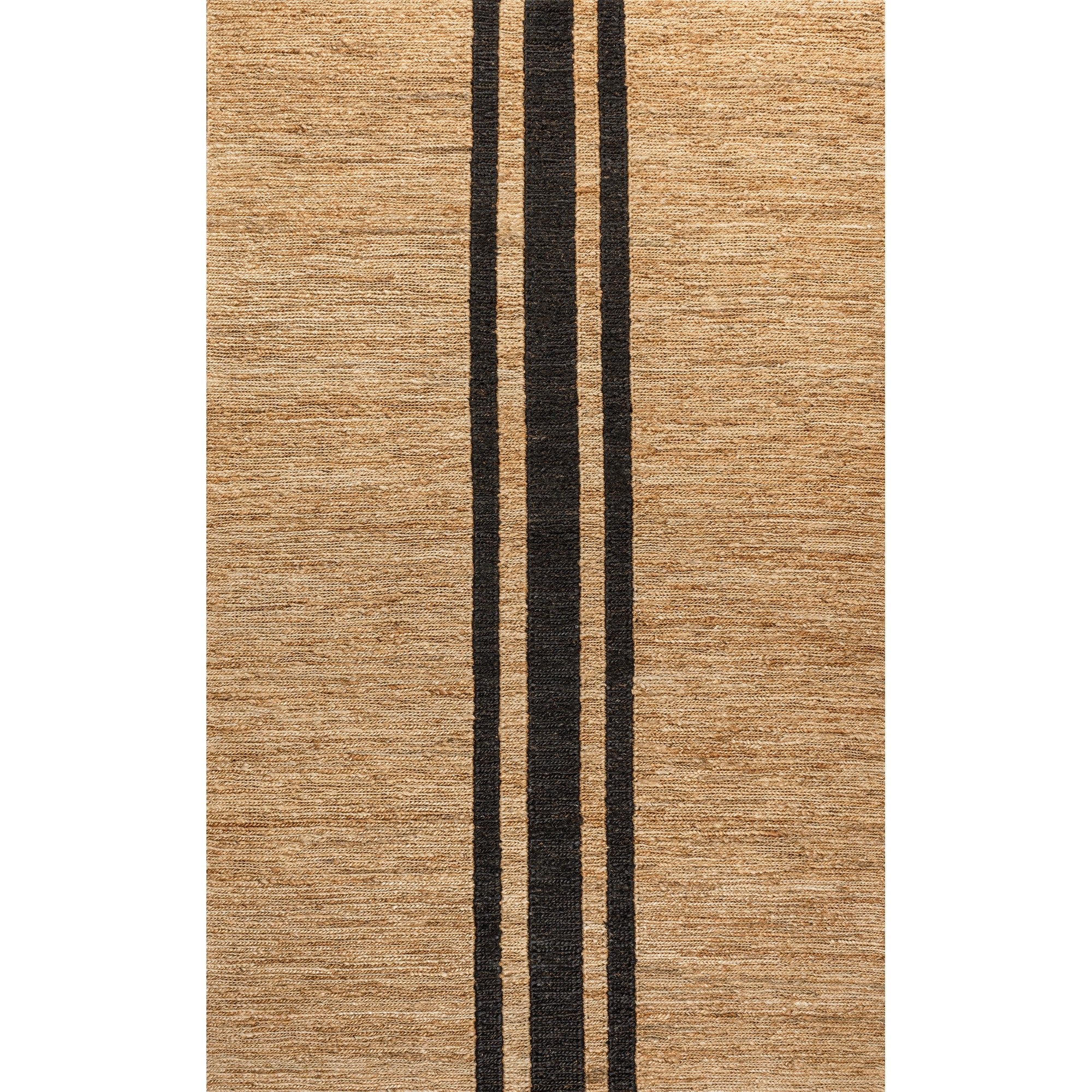 Olivier Rustic Beach House Wide Ticking Stripe Jute Area Rug