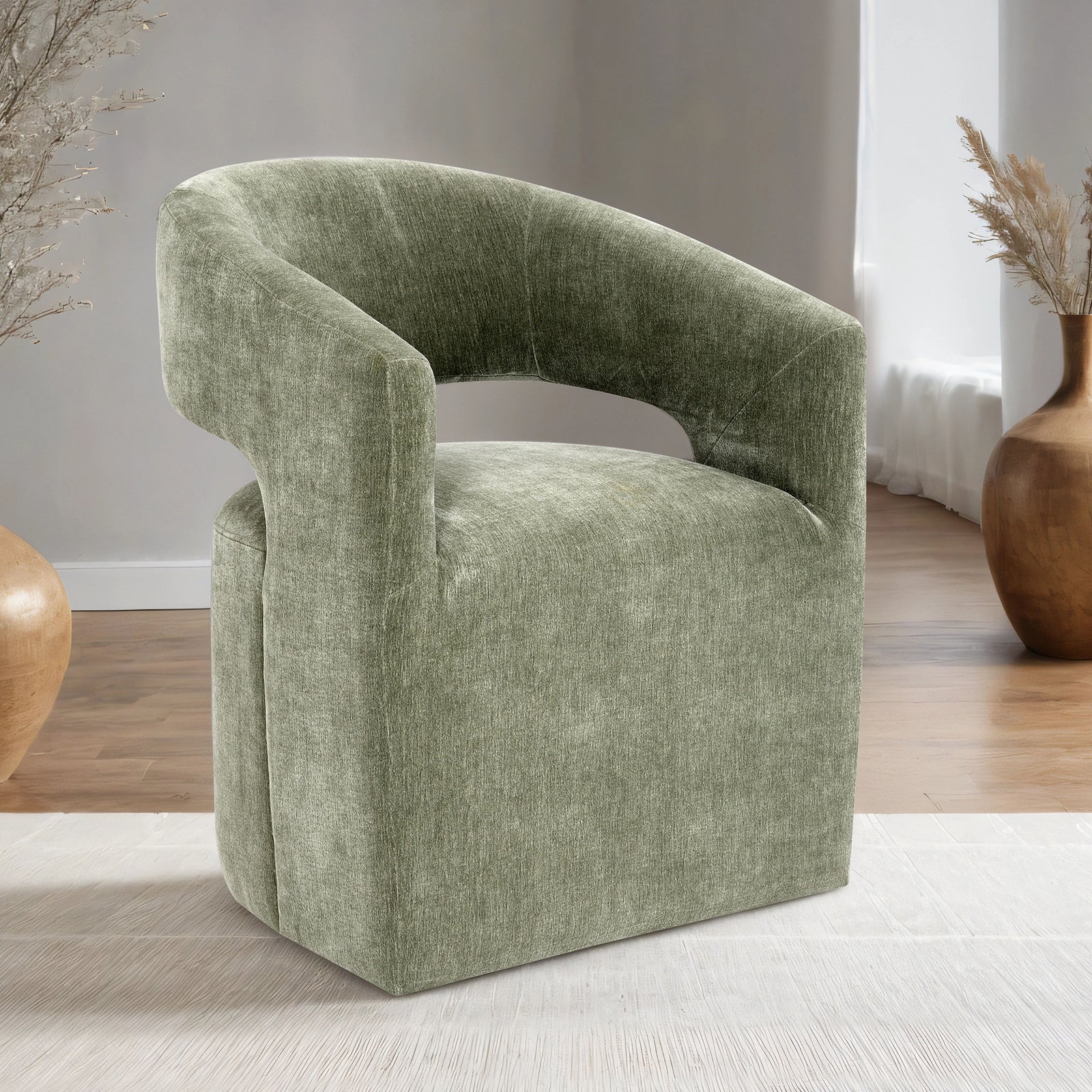 Open Back Upholstered Arm Accent Chair - Image 13