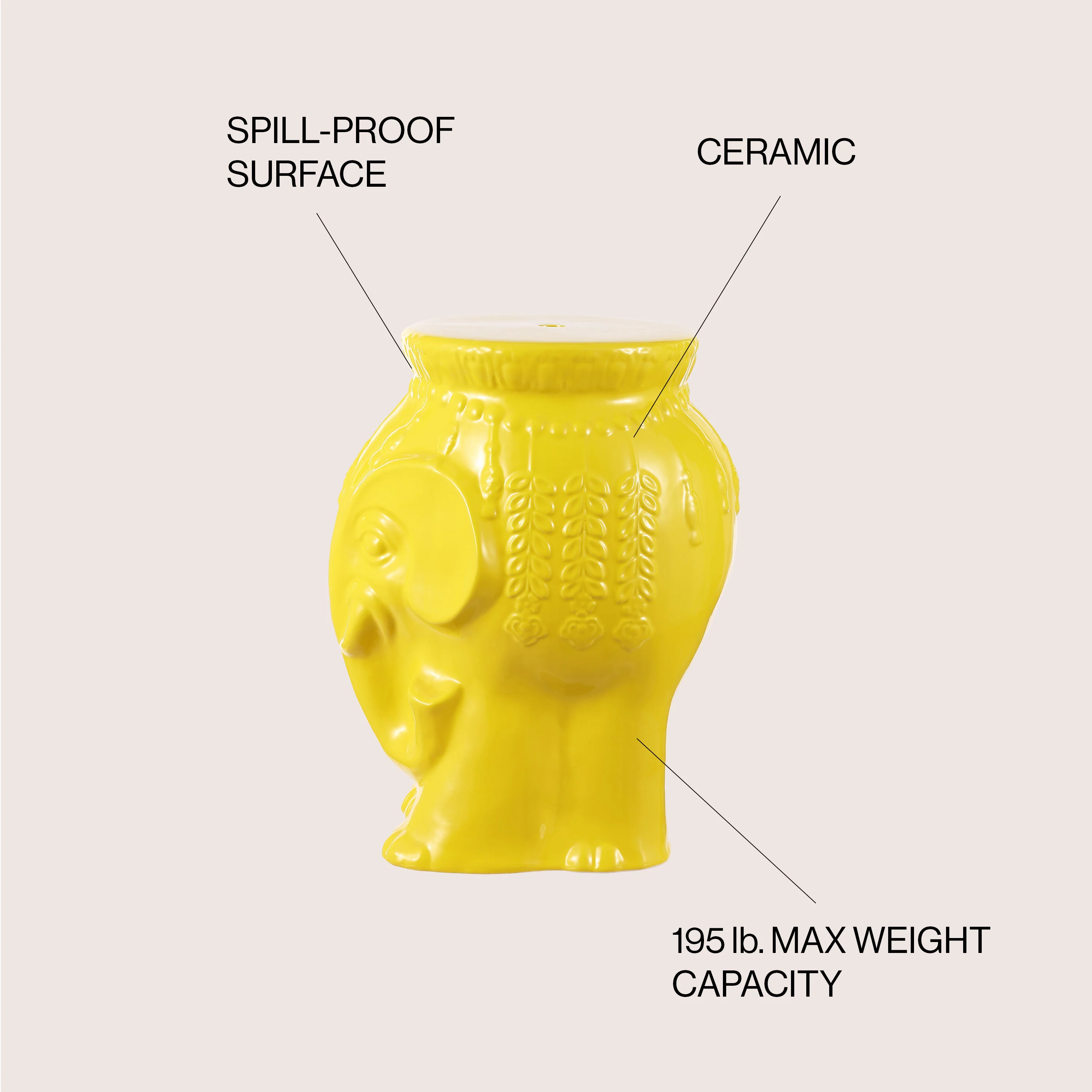 Orla Bohemian Elephant Ceramic Garden Stool - Image 7