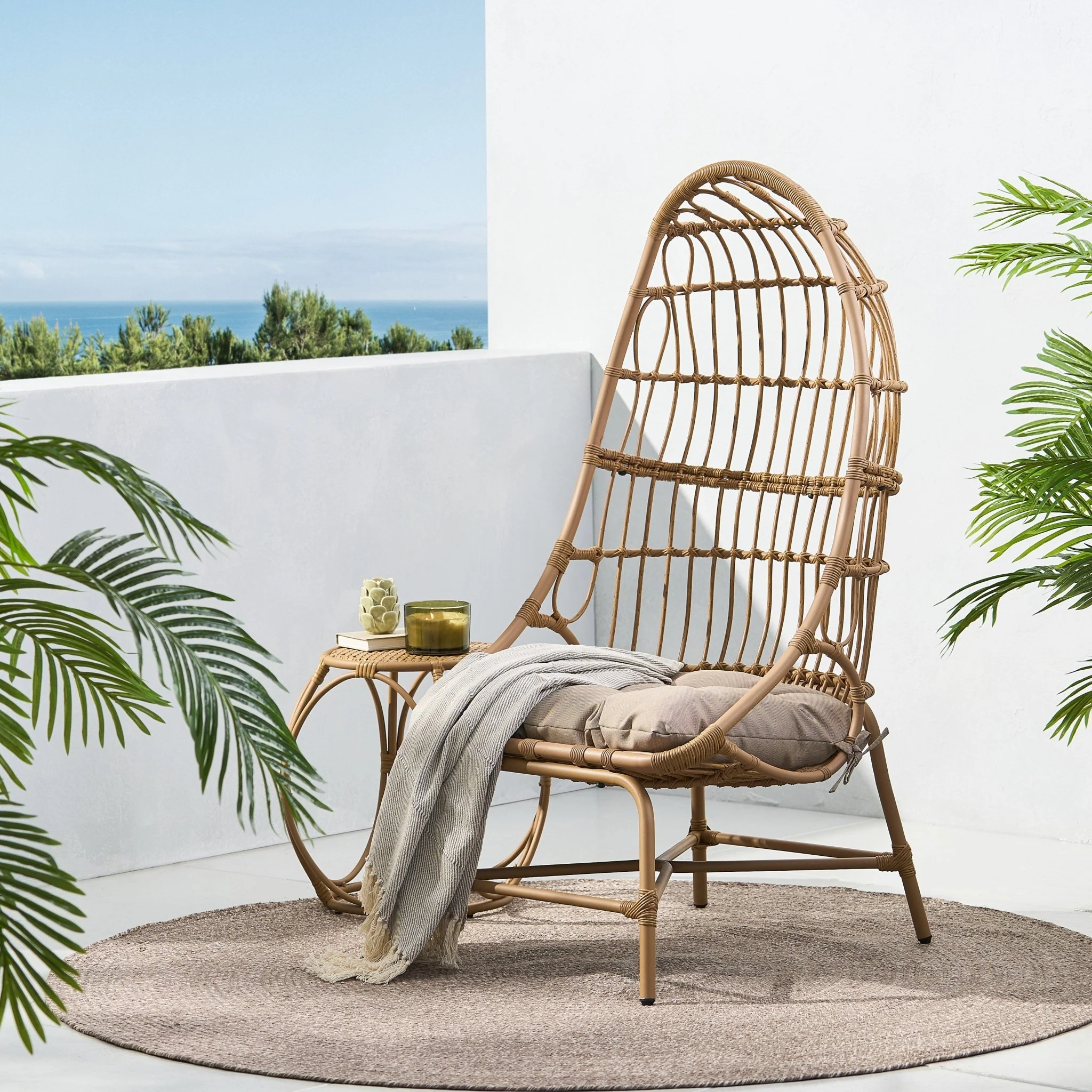 Outdoor Accent Chair with Basket Shape - Image 2