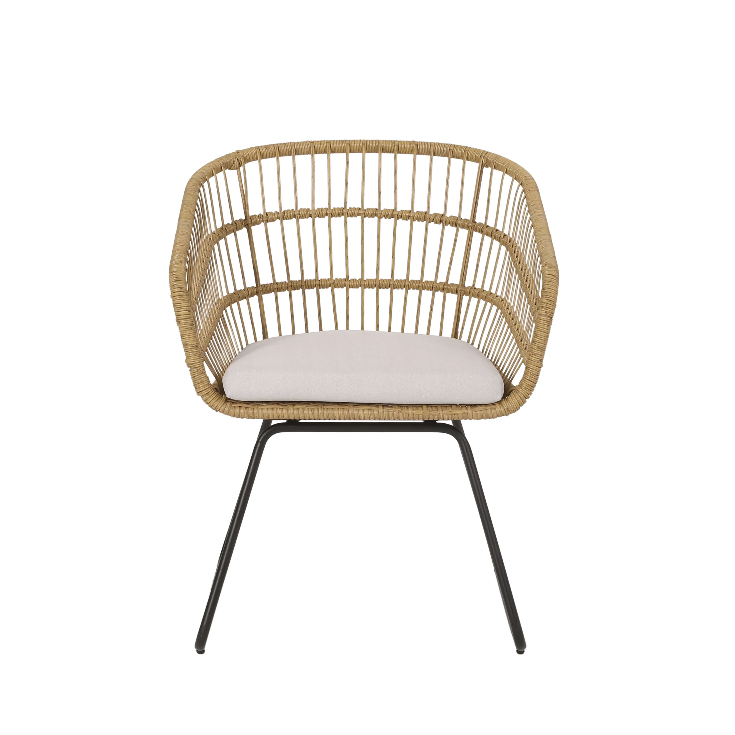 Outdoor Chair with Sled Legs and Curved Frame, Set of 2 - Image 3