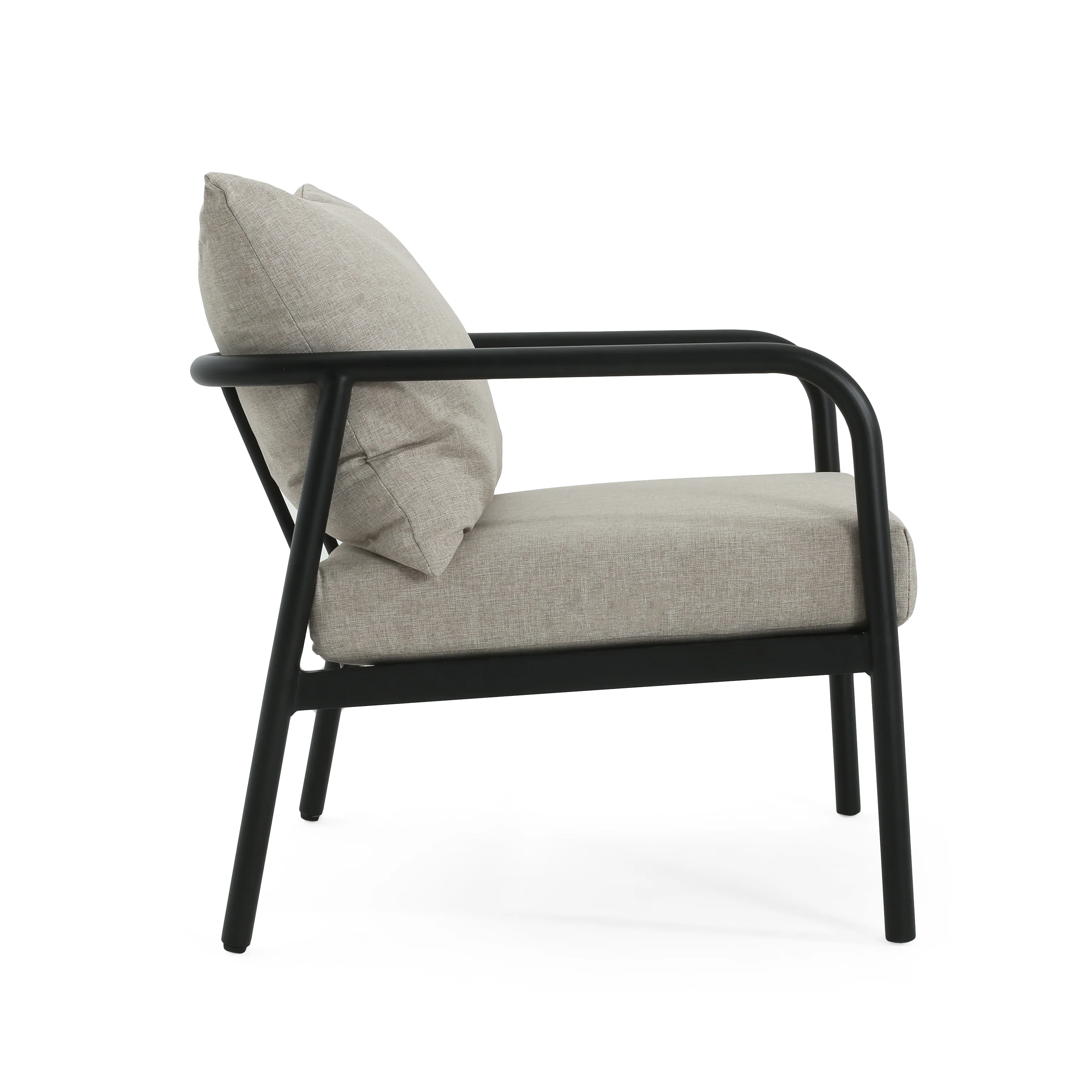 Outdoor Club Chair with Aluminum Frame, Padded Seat and back Cushions, Set of 2 - Image 4