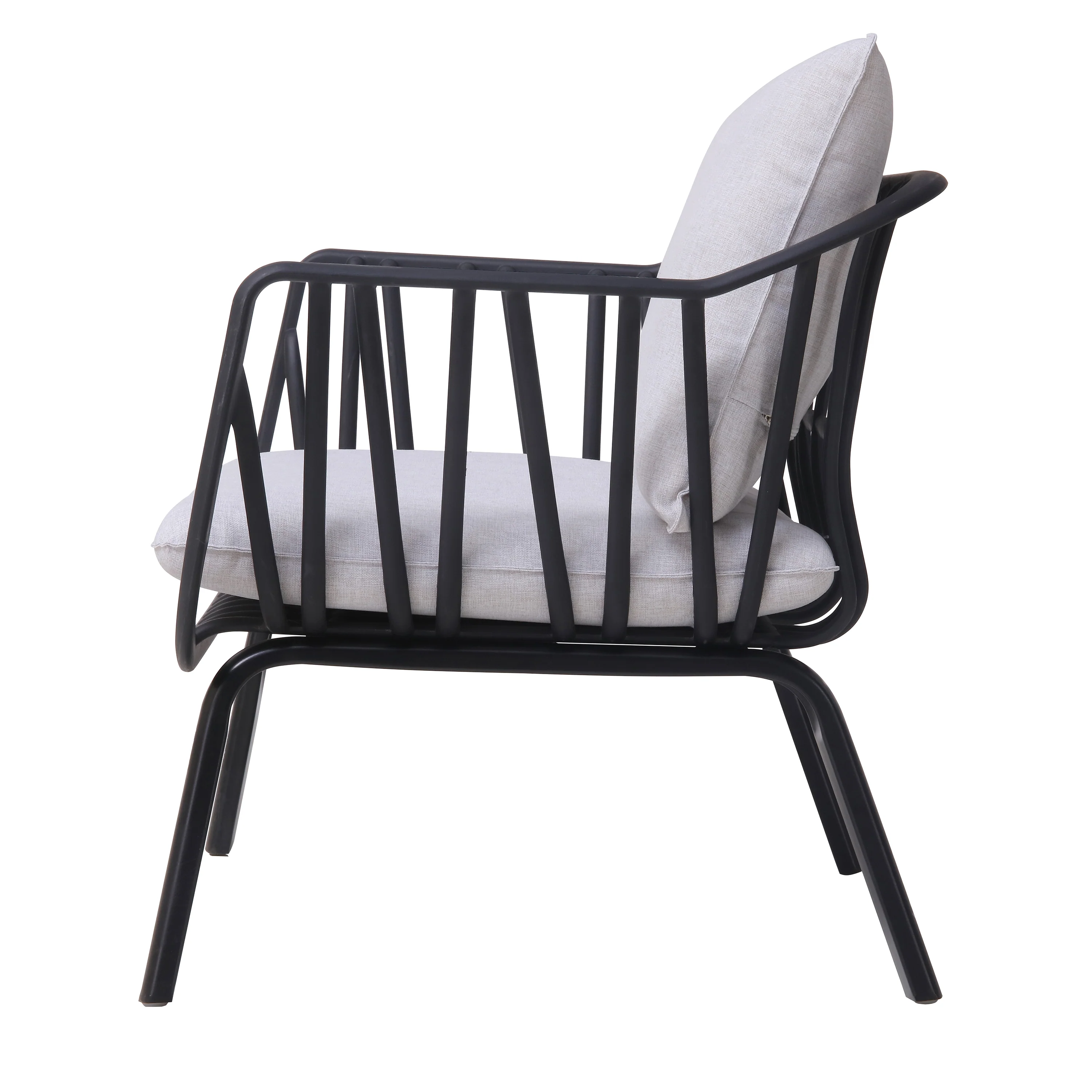 Outdoor Club Chair with Cushions and Open Slat Accents, Set of 2 - Image 6