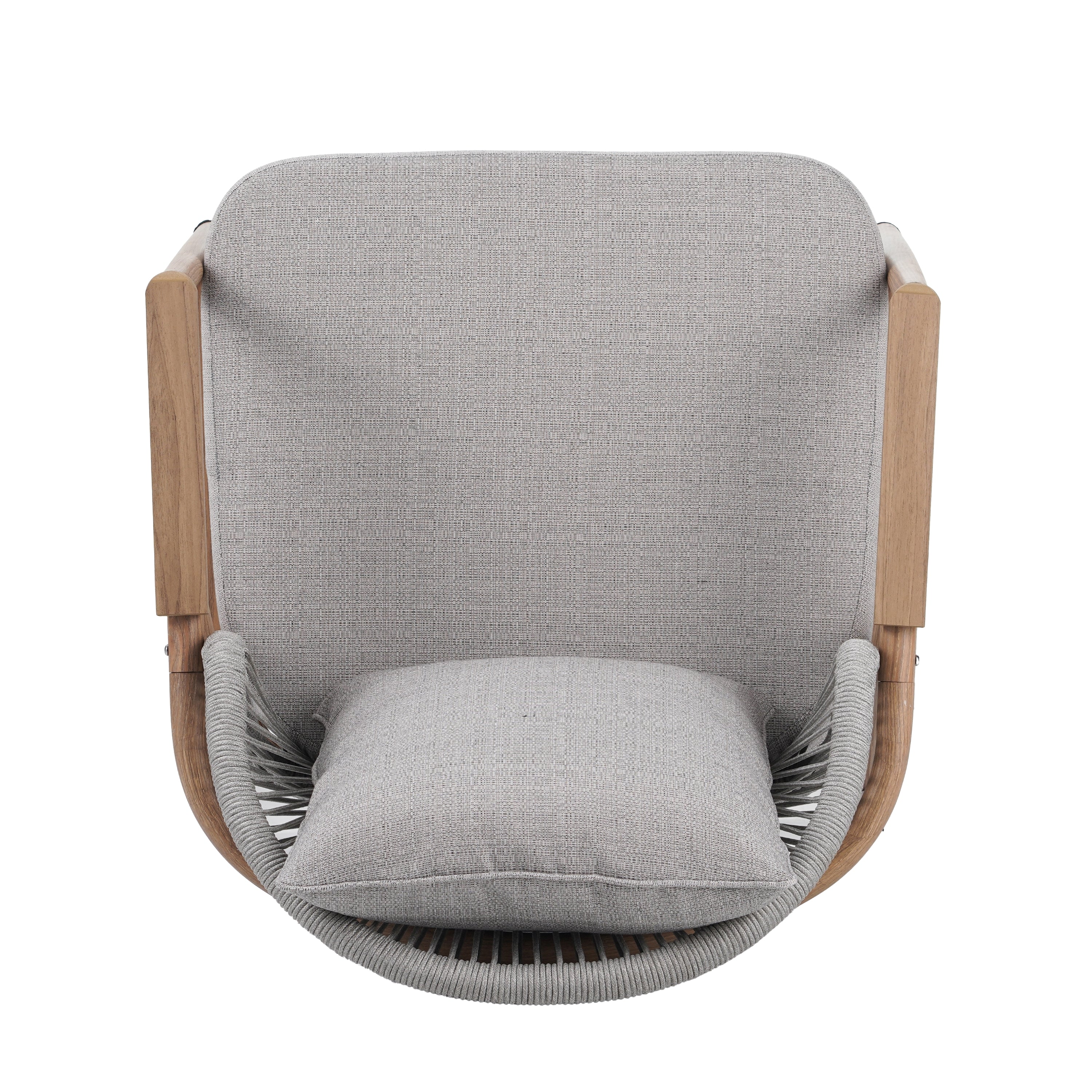 Outdoor Club Chair with Textured Cushion and Rope Backrest - Image 5
