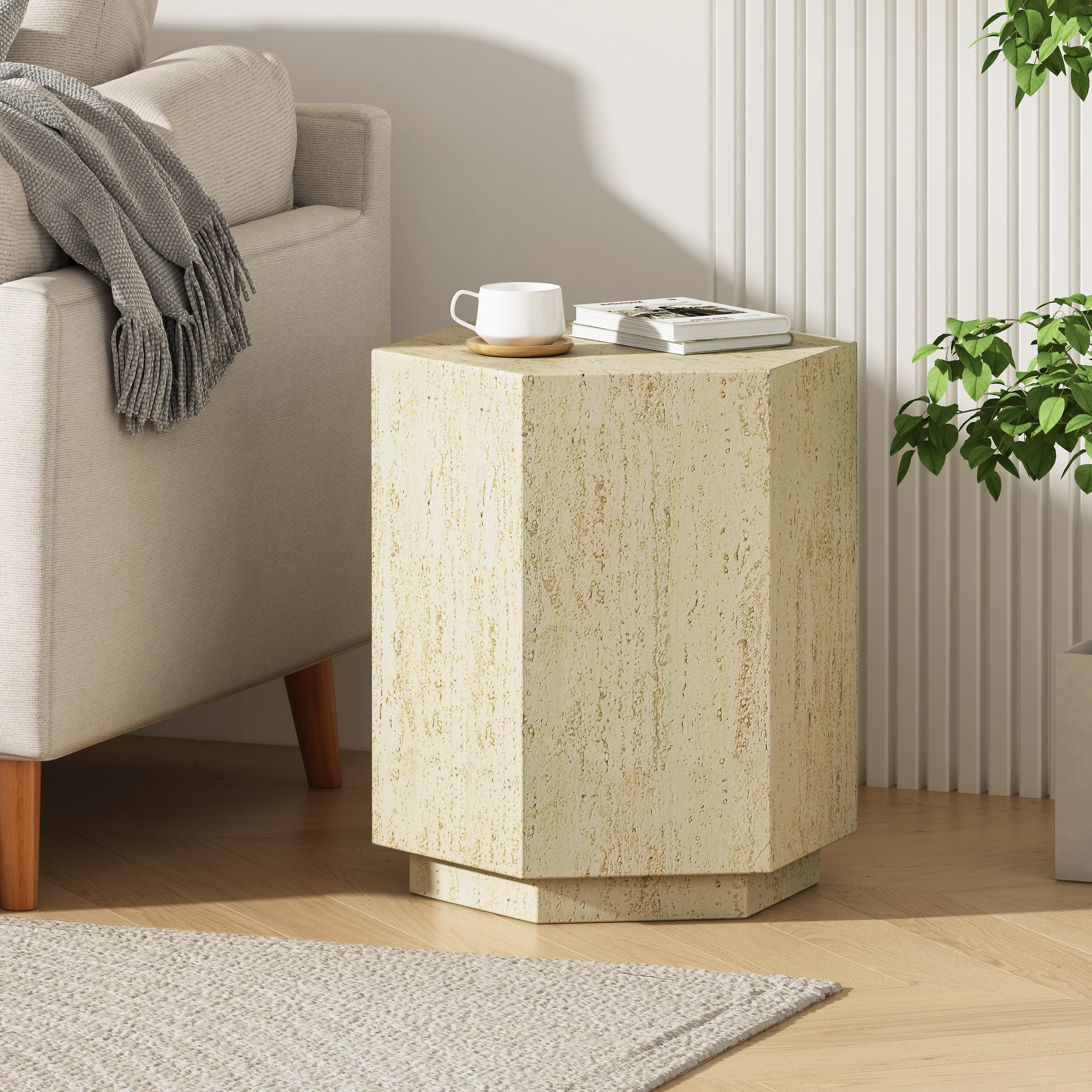 Outdoor End Table with Hexagonal Shape - Image 9