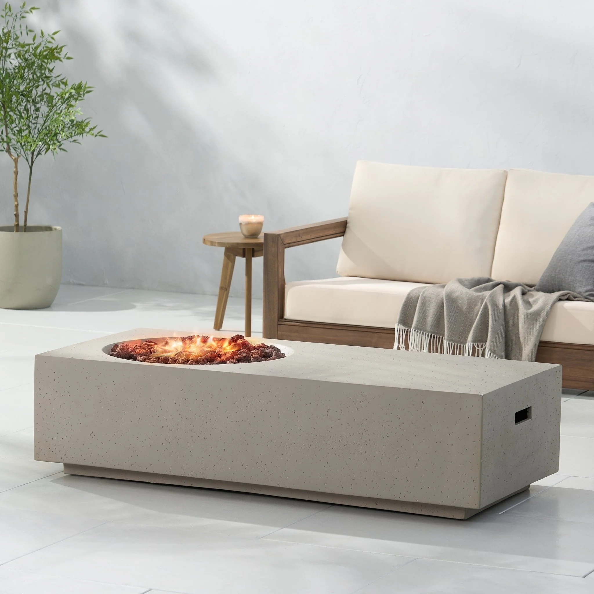 Outdoor Magnesium Oxide Firepit with Rectangle Shape - Image 9