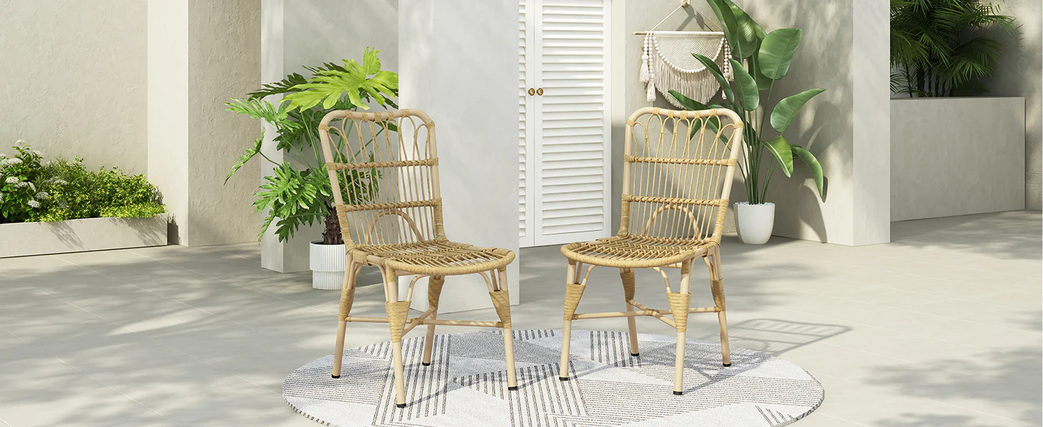 Outdoor Rattan Patio Dining Chairs, Set of 2 - Image 19