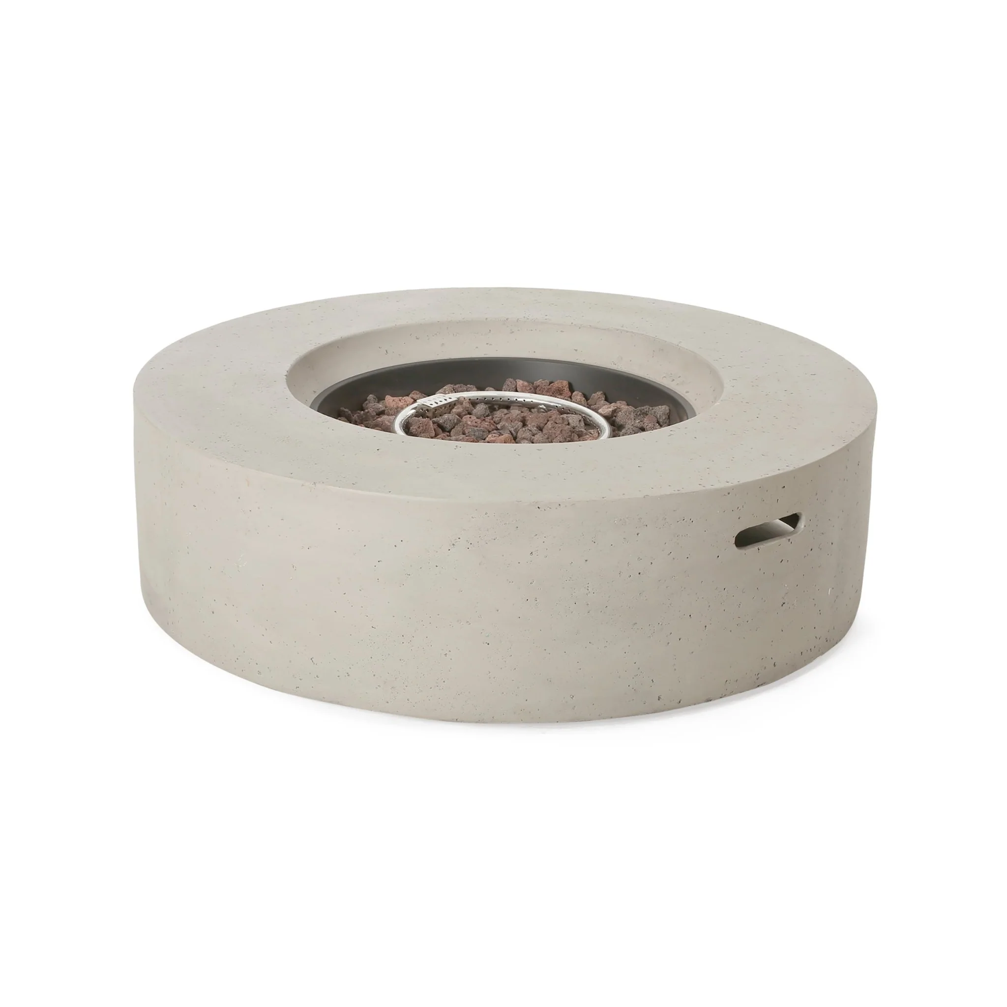 Outdoor Round Concrete Propane Firepit - Image 5