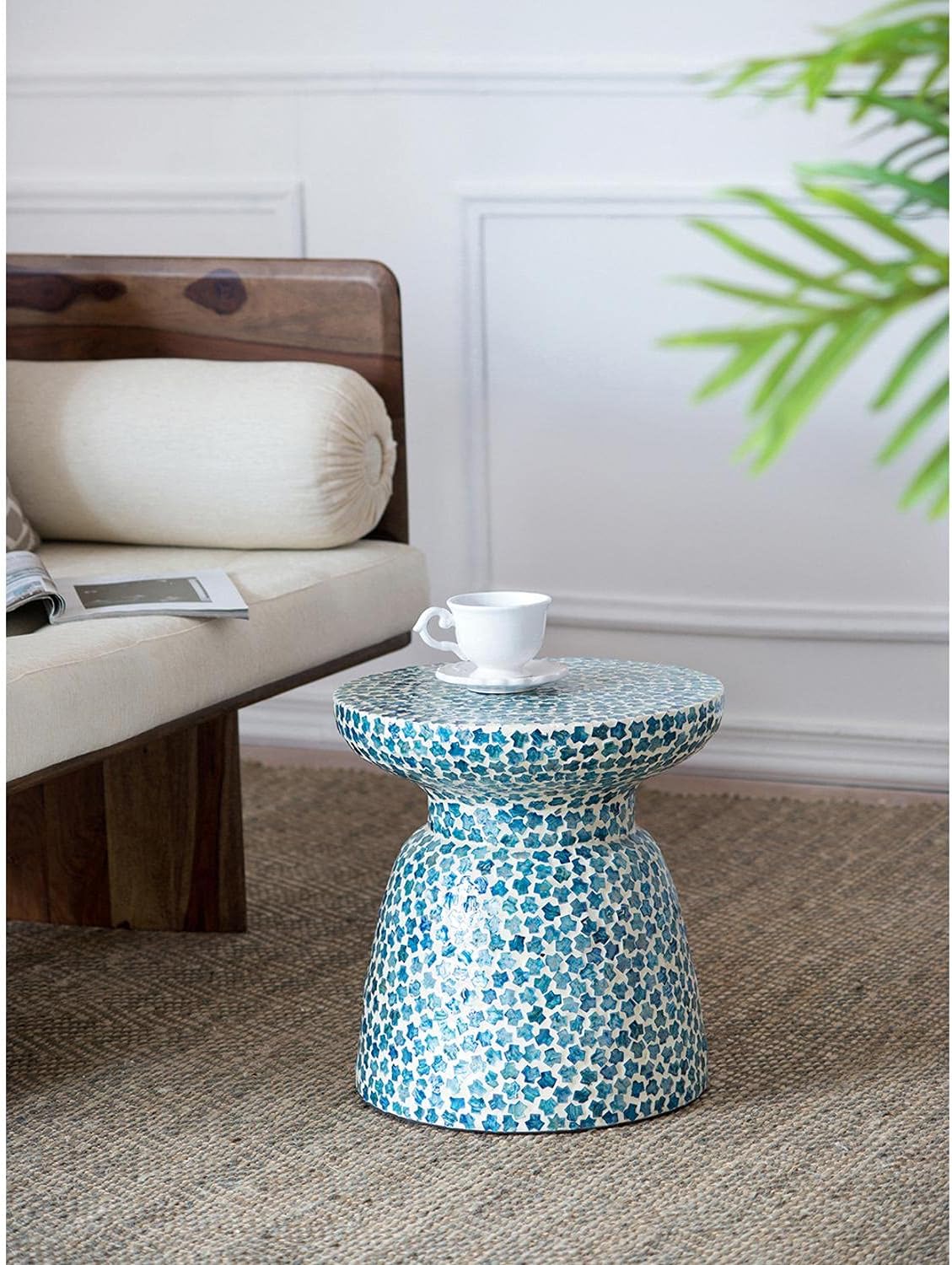 Outdoor Round Side Table with Chalice Shape - Image 10