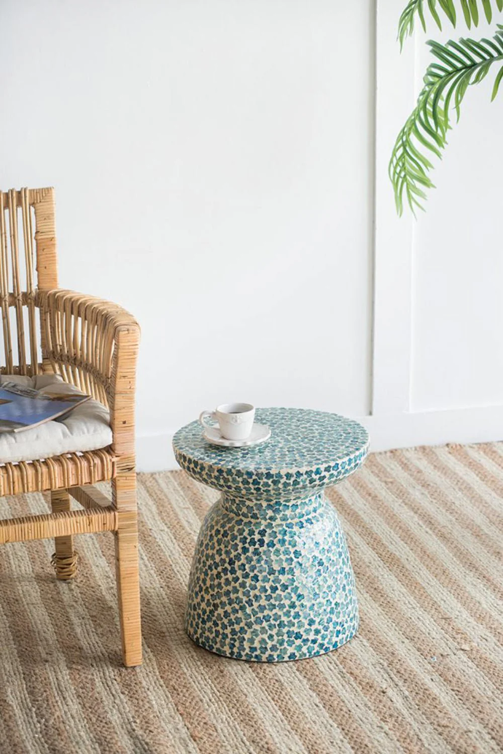Outdoor Round Side Table with Chalice Shape - Image 15