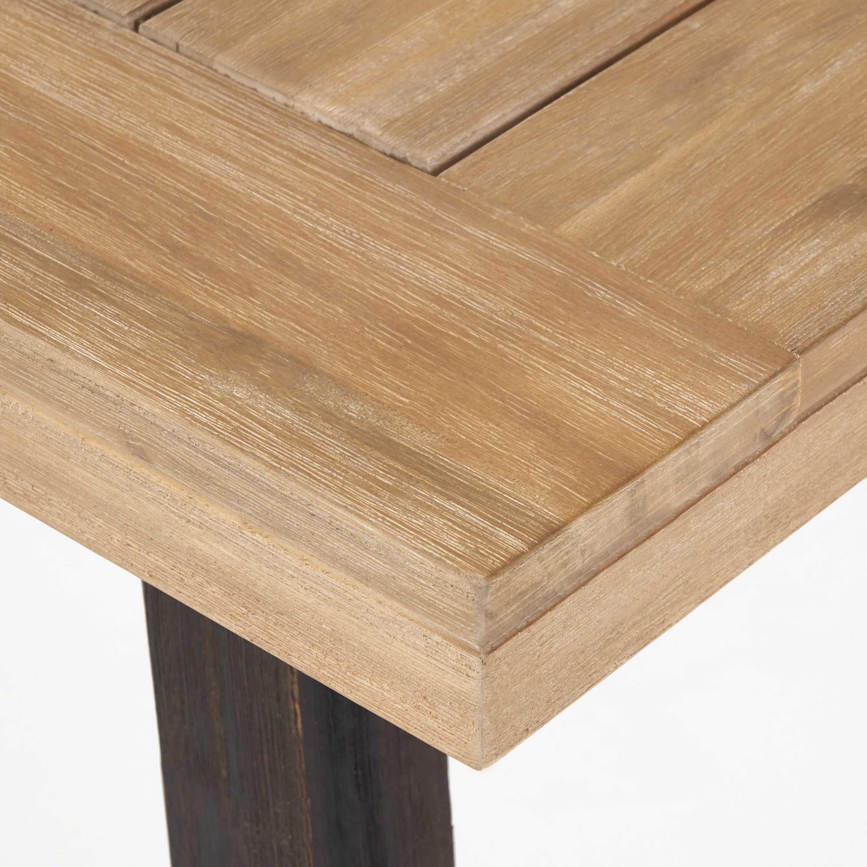Outdoor Weather-Resistant Dining Table with Slat Panel Design - Image 11