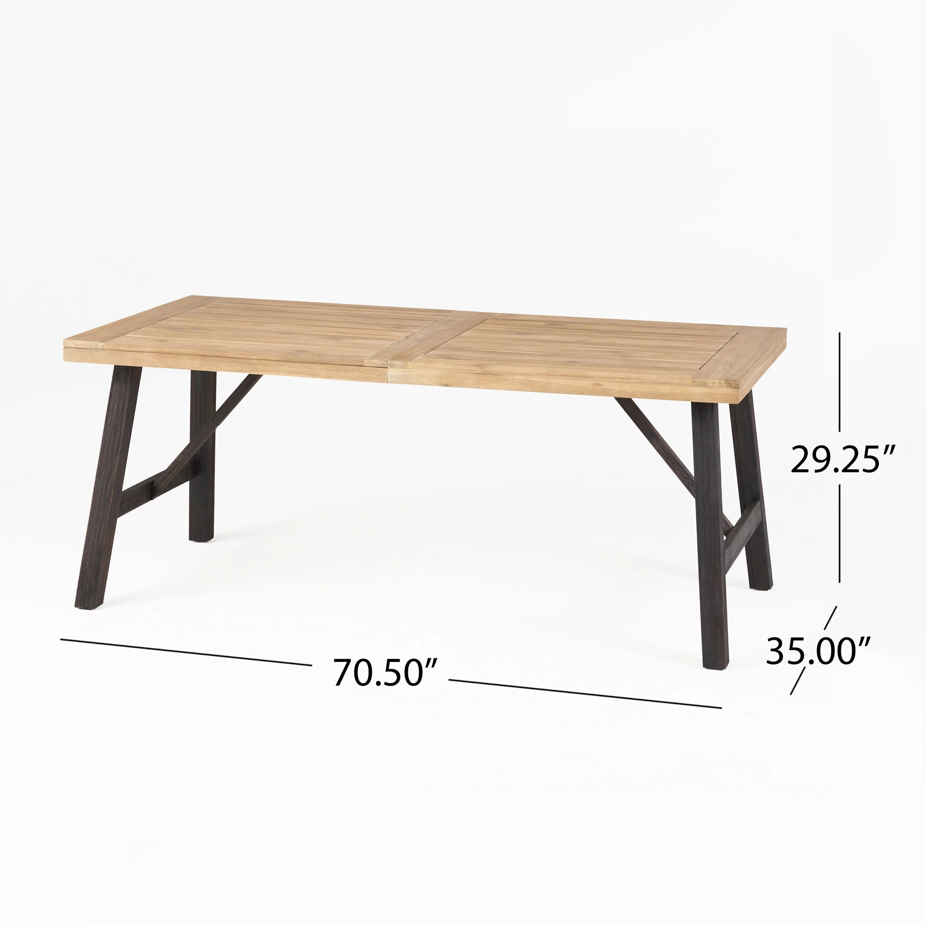 Outdoor Weather-Resistant Dining Table with Slat Panel Design - Image 6