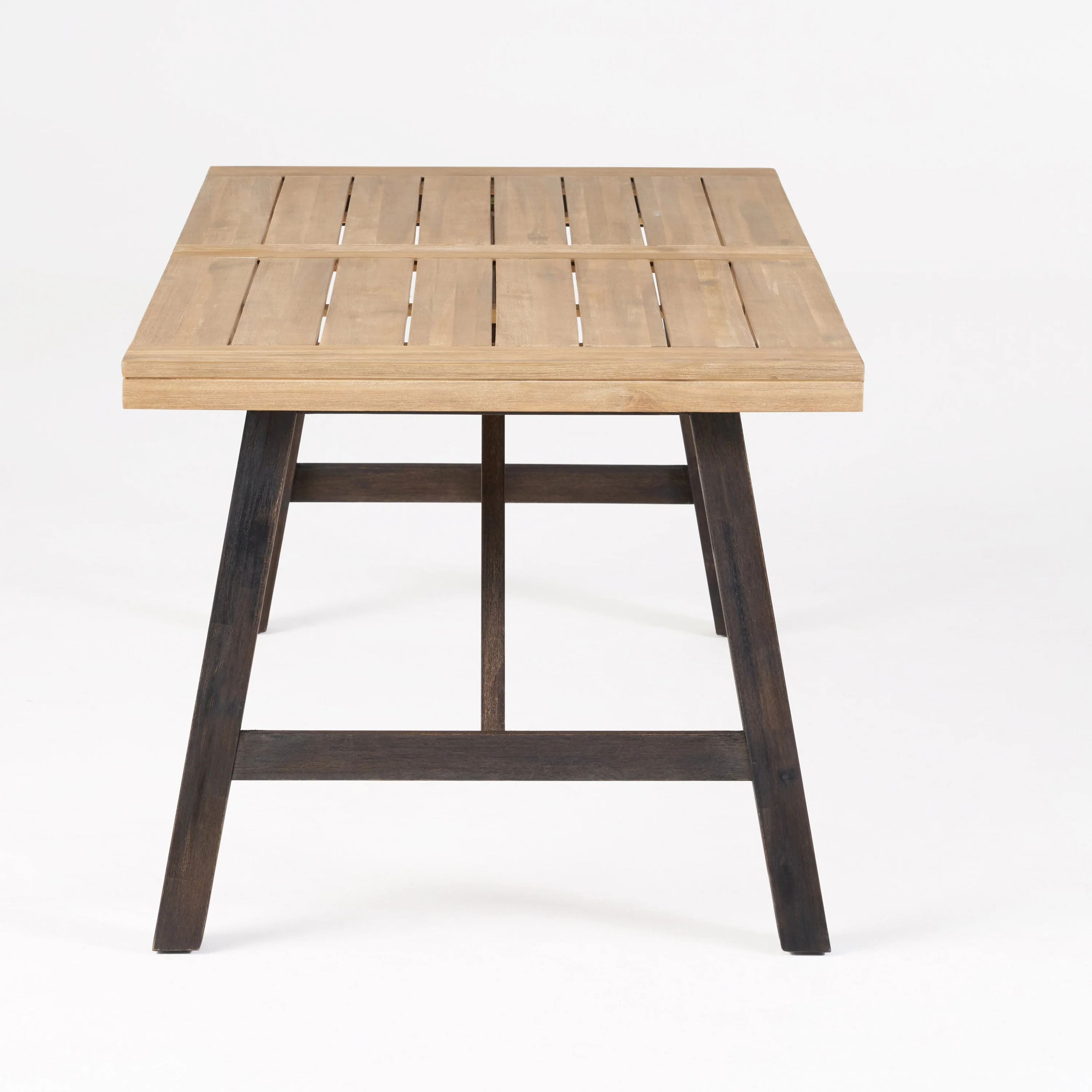 Outdoor Weather-Resistant Dining Table with Slat Panel Design - Image 8