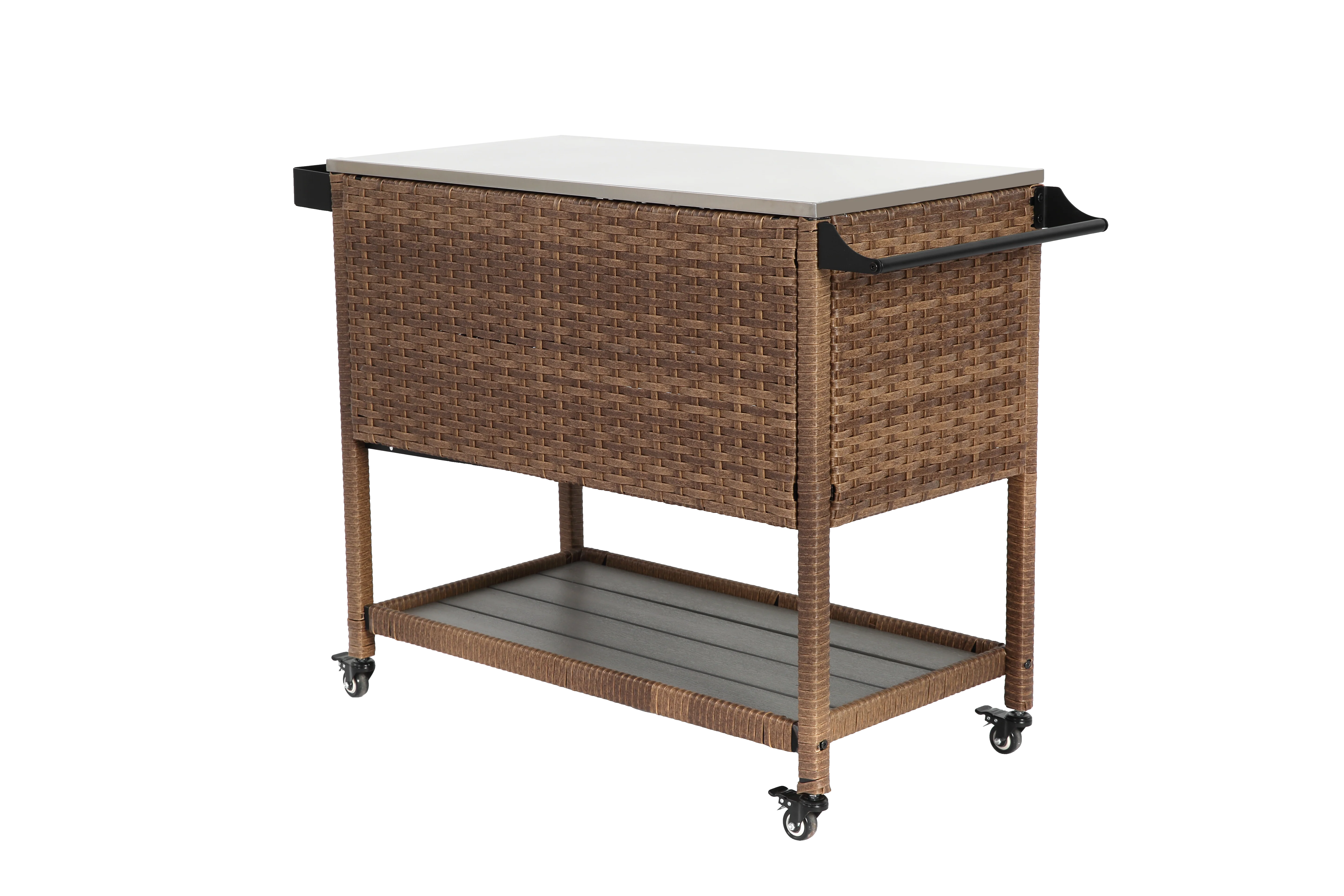 Outdoor Wicker Bar Cart - Image 7
