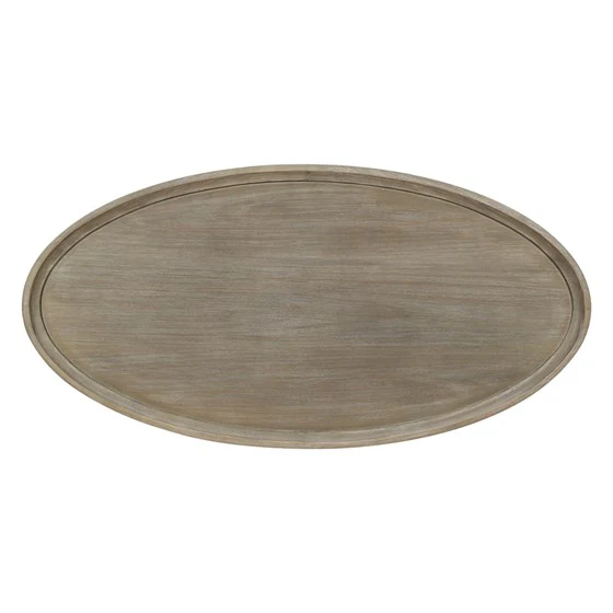 Oval Coffee Table with Open Shelf and Turned Legs - Image 4