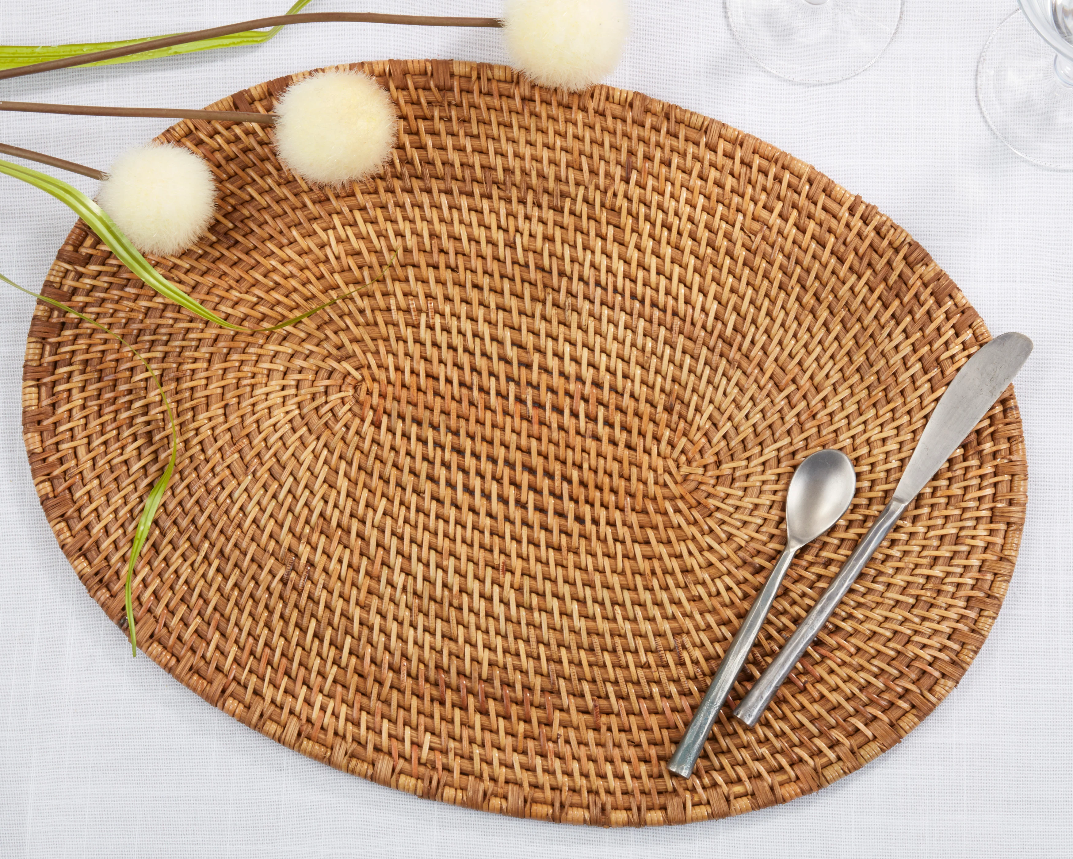 Oval Woven Rattan Placemat, Set of 4 - Image 8