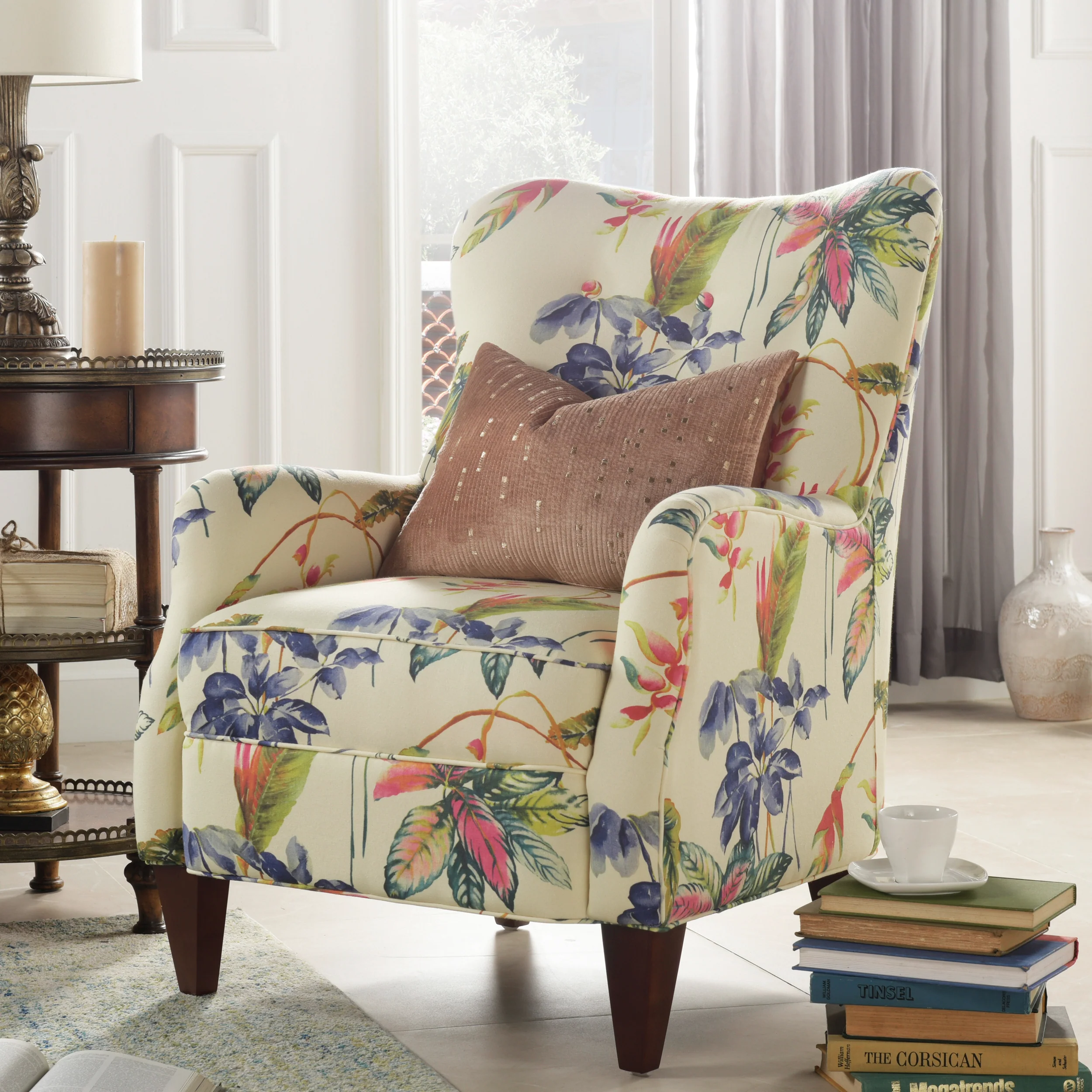 Paradise Tall Back Upholstered Arm Chair - Image 2
