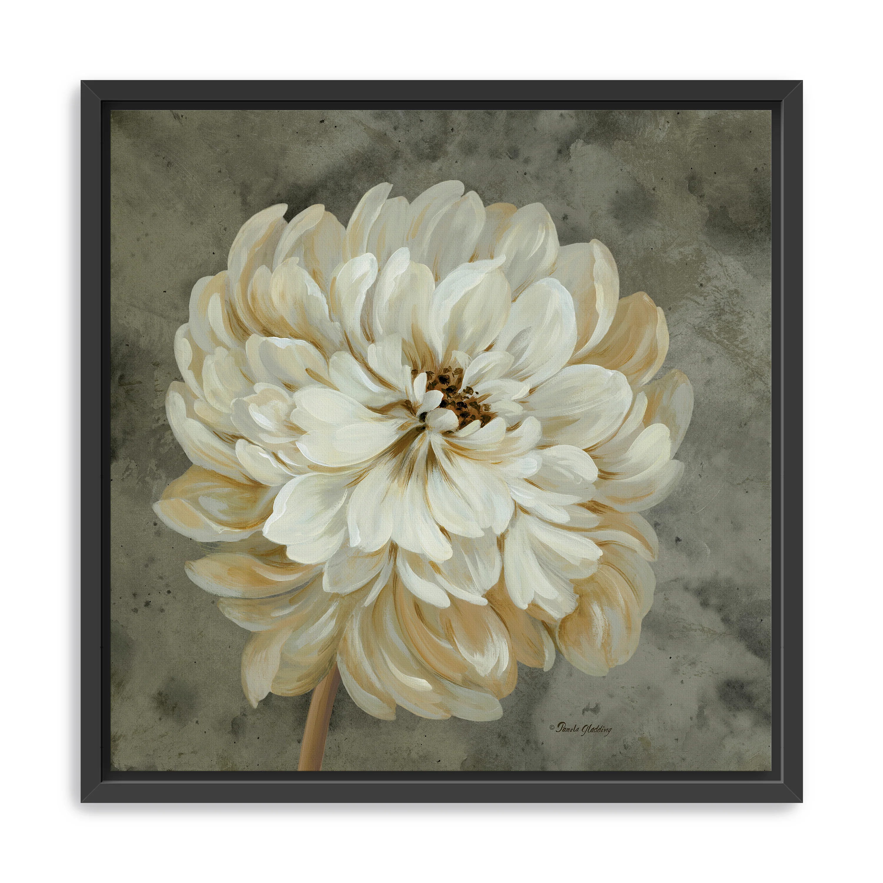 Pearl Grey Floral Study I Canvas Giclee