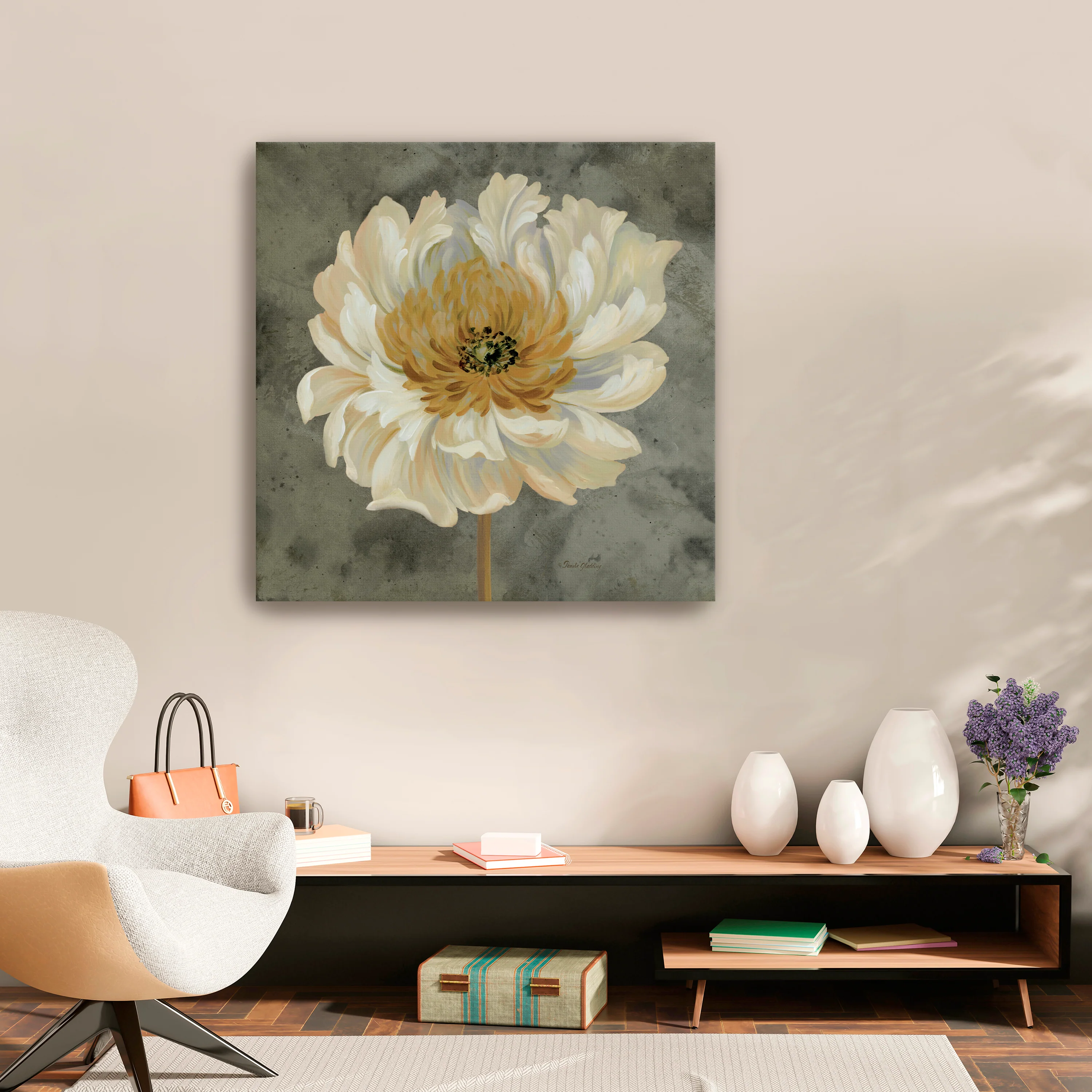 Pearl Grey Floral Study II Canvas Giclee - Image 11