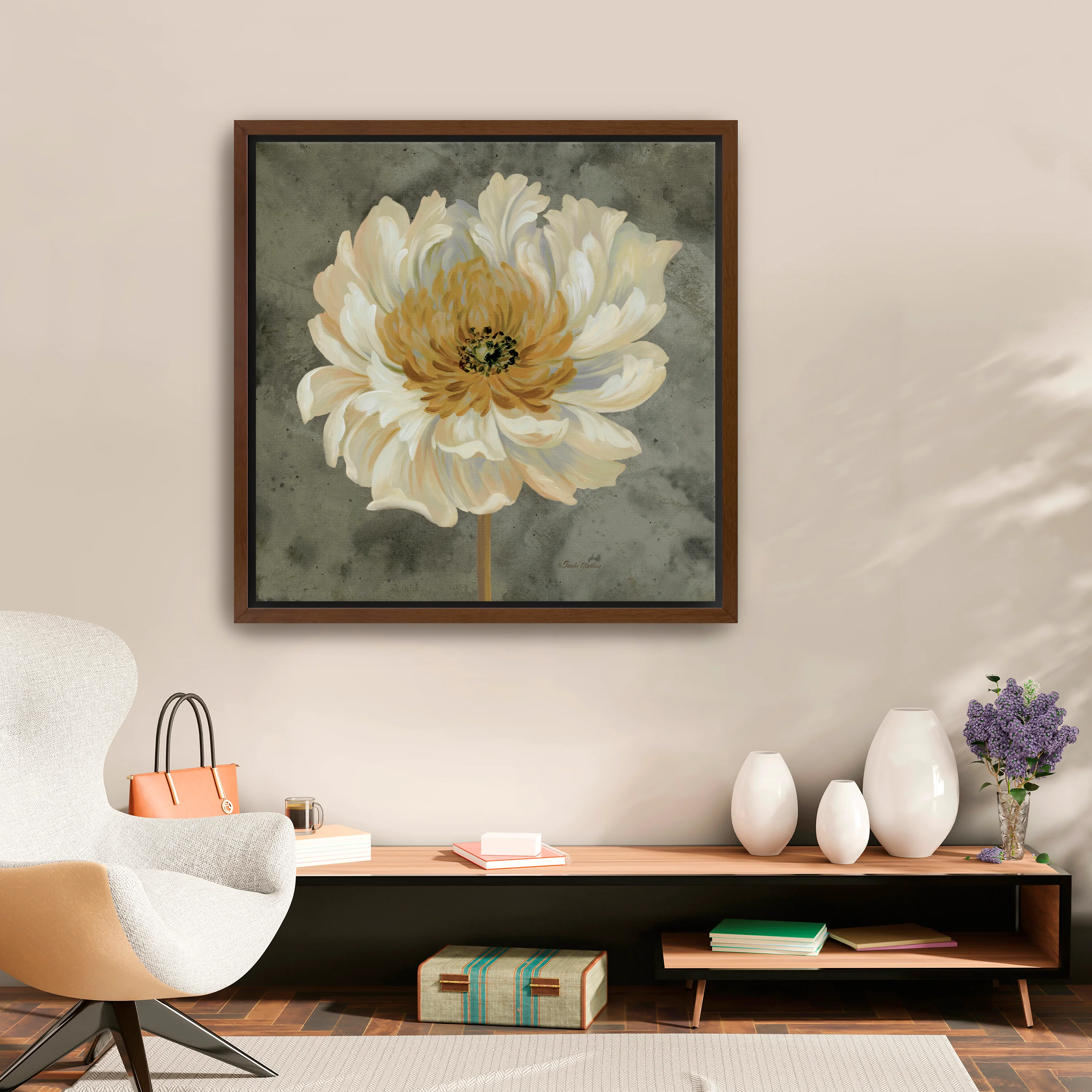 Pearl Grey Floral Study II Canvas Giclee - Image 5
