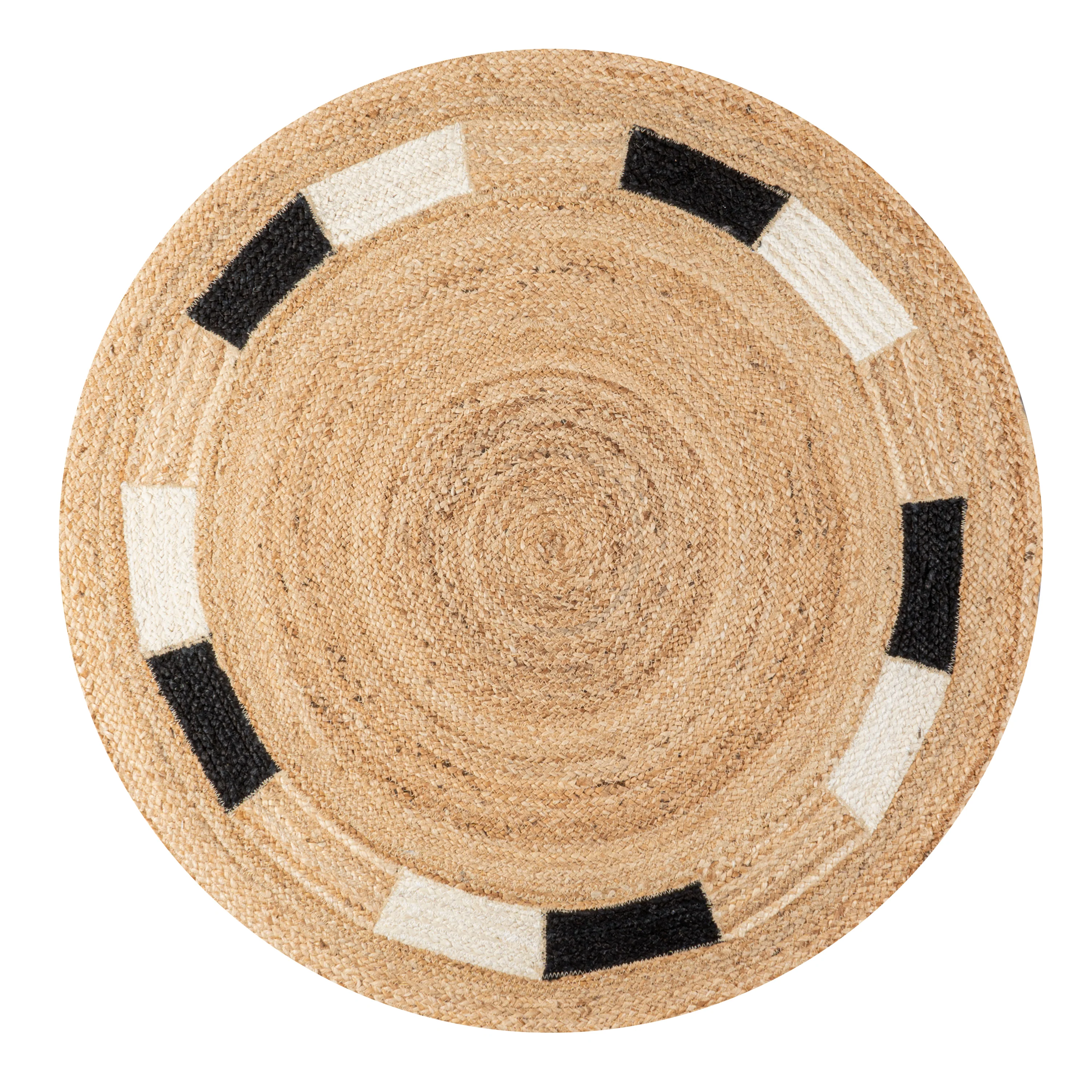 Porto Geometric Jute Circle Round Area Rug - Image 2