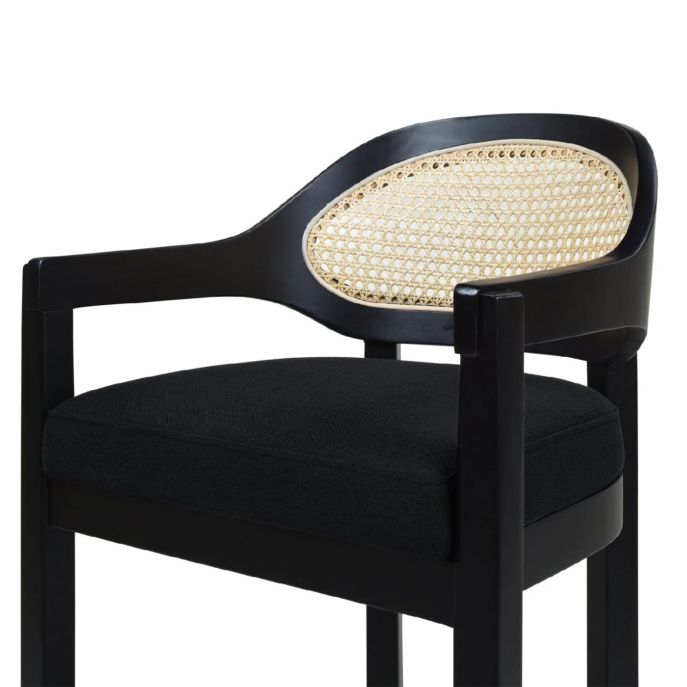 Pyrla 26" Upholstered Counter Stool with Curved Cane Back and Wood Legs - Image 23