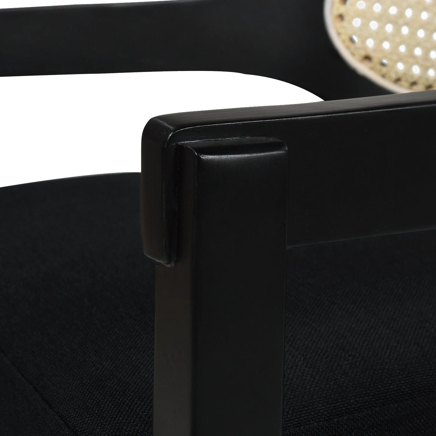Pyrla 26" Upholstered Counter Stool with Curved Cane Back and Wood Legs - Image 26