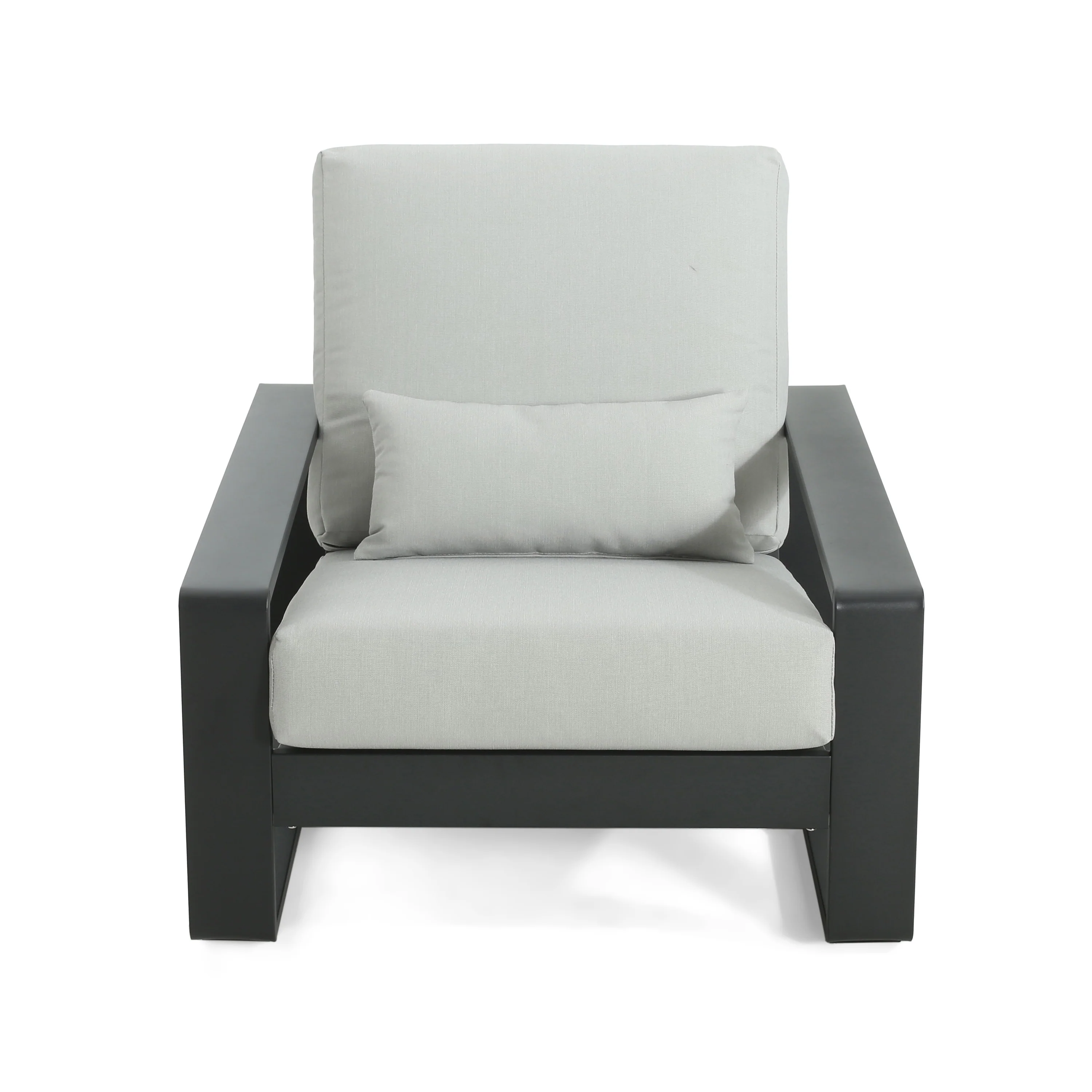 Pyromorphite Outdoor Aluminum Lounge Chair with Slatted Back - Image 13