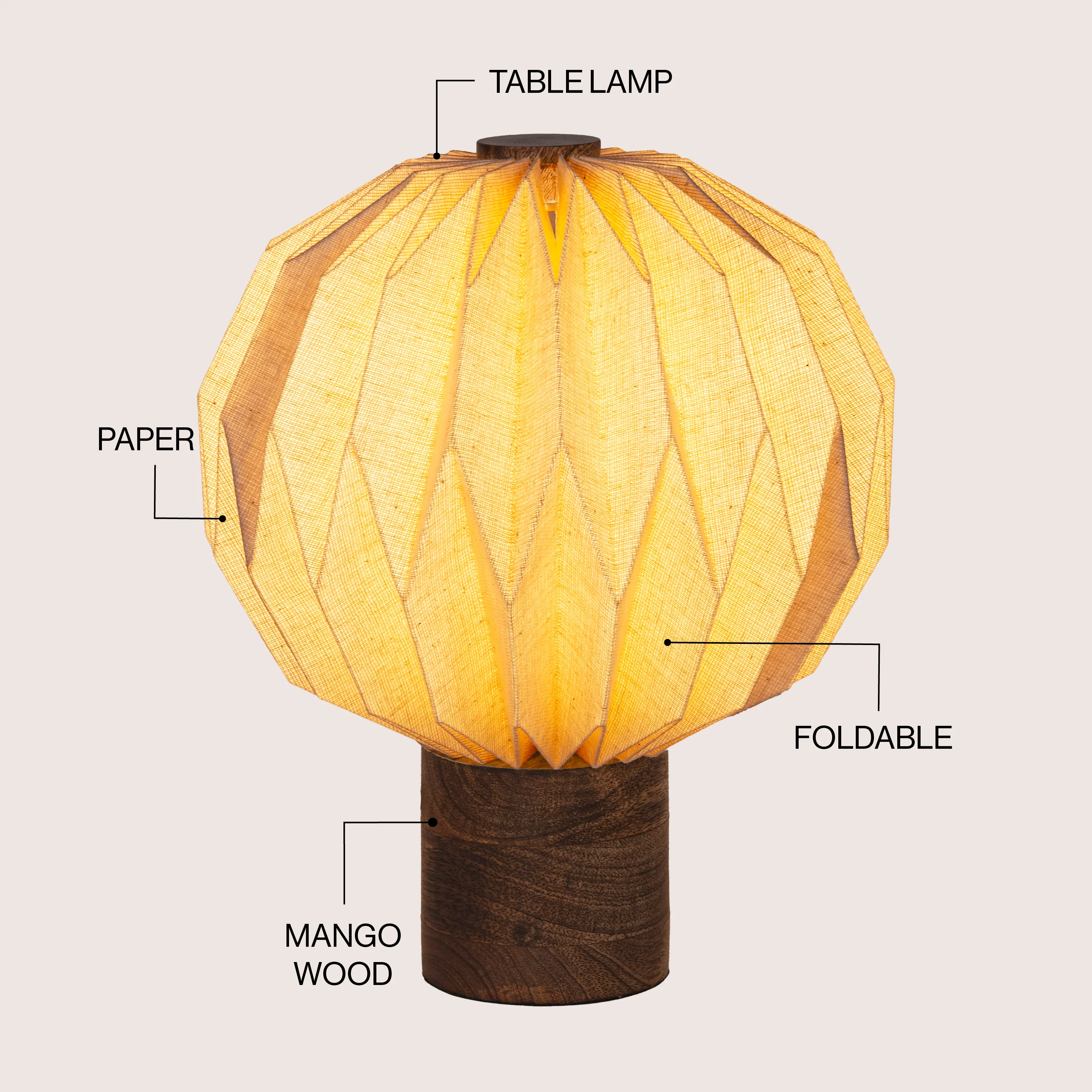 Quincy 11" Modern Minimalist Paper Pleated Orb Accent LED Table Lamp - Image 11