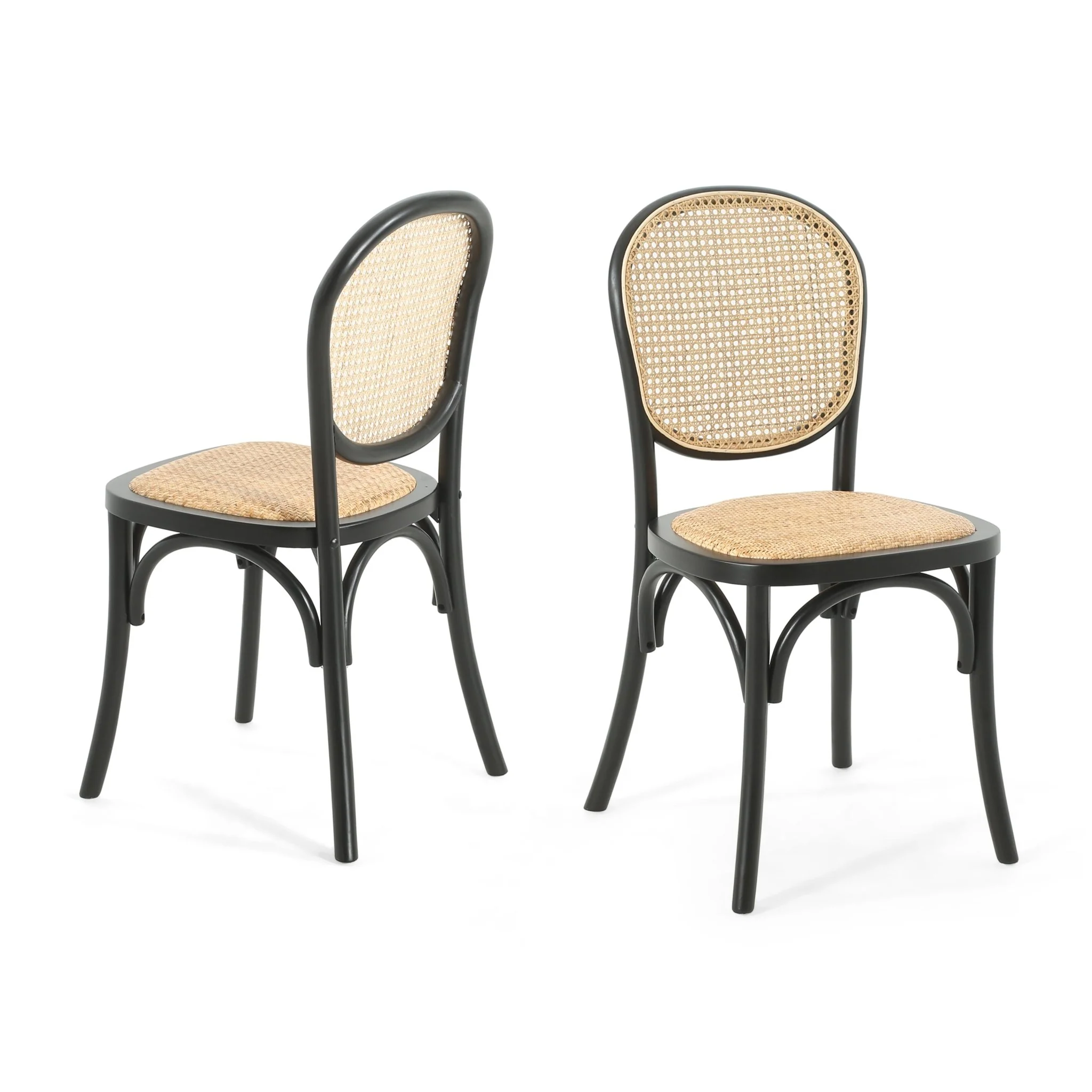 Qyros Dining Chair with Round Backrest and Curved Legs, Set of 2 - Image 11