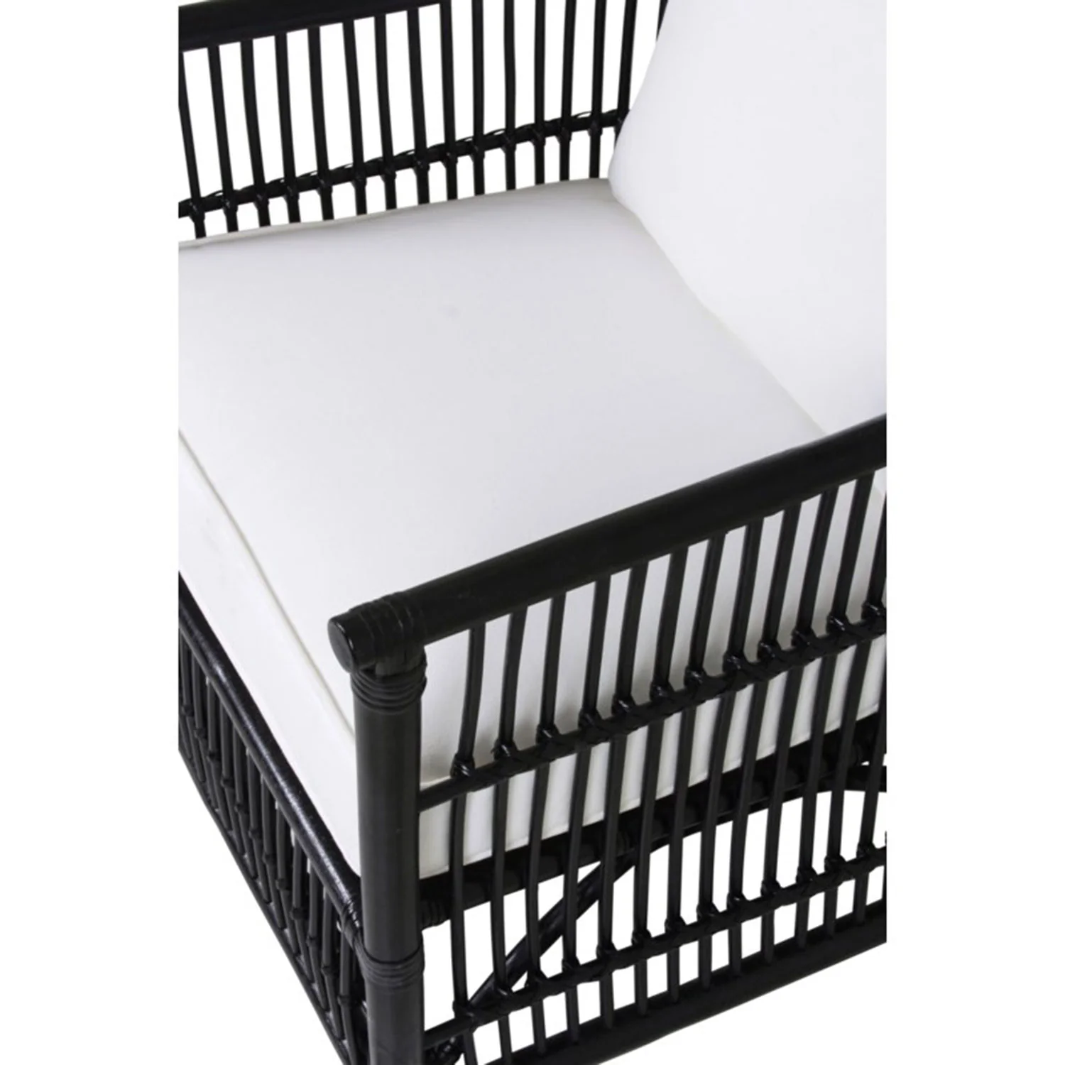 Rattan High Back Black Dining Arm Chair - Image 4