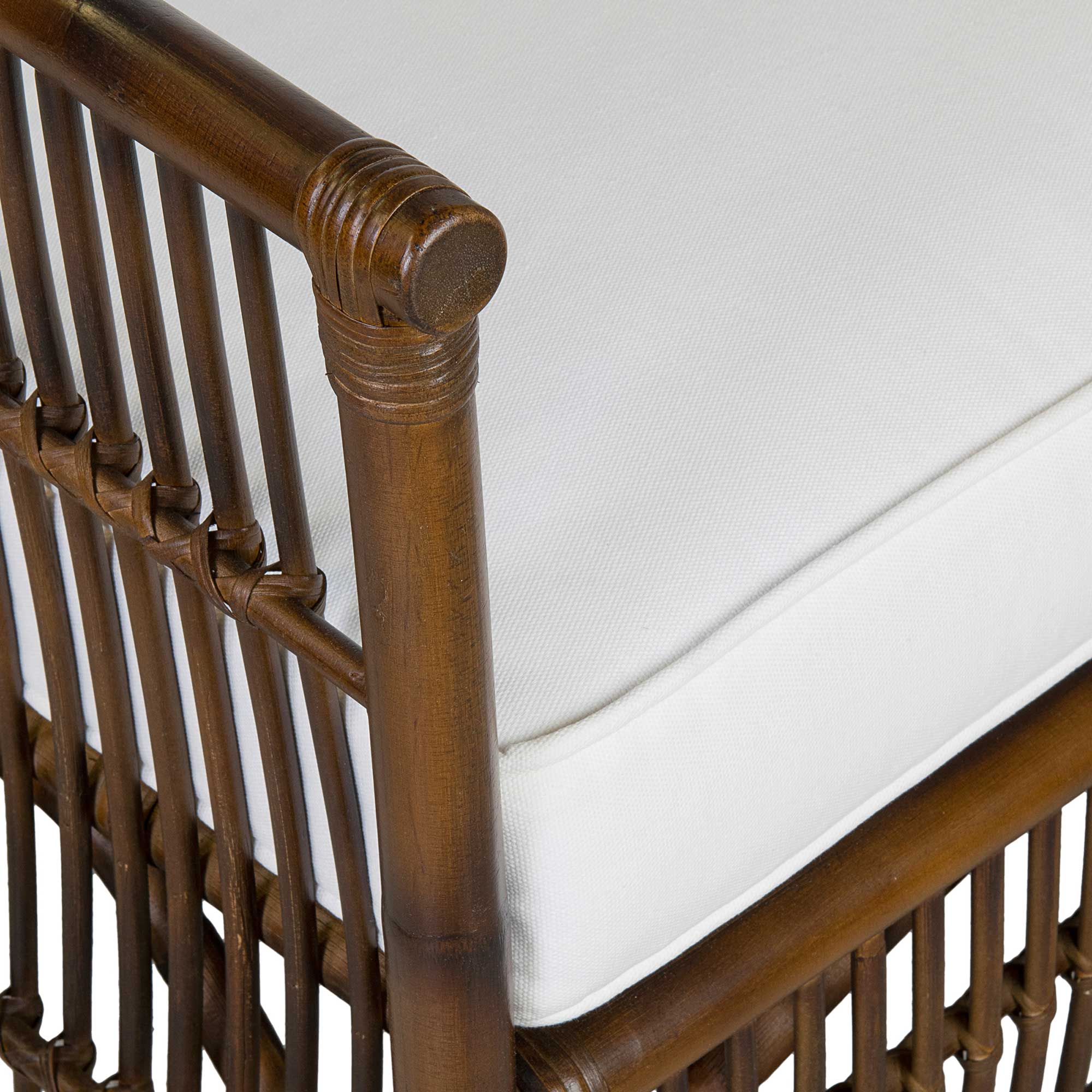Rattan High Back Brown Dining Arm Chair - Image 3