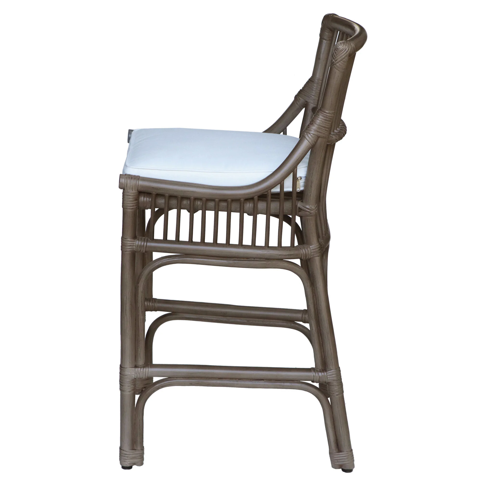 Rattan Slat Back Counter Stool Gray - Image 6