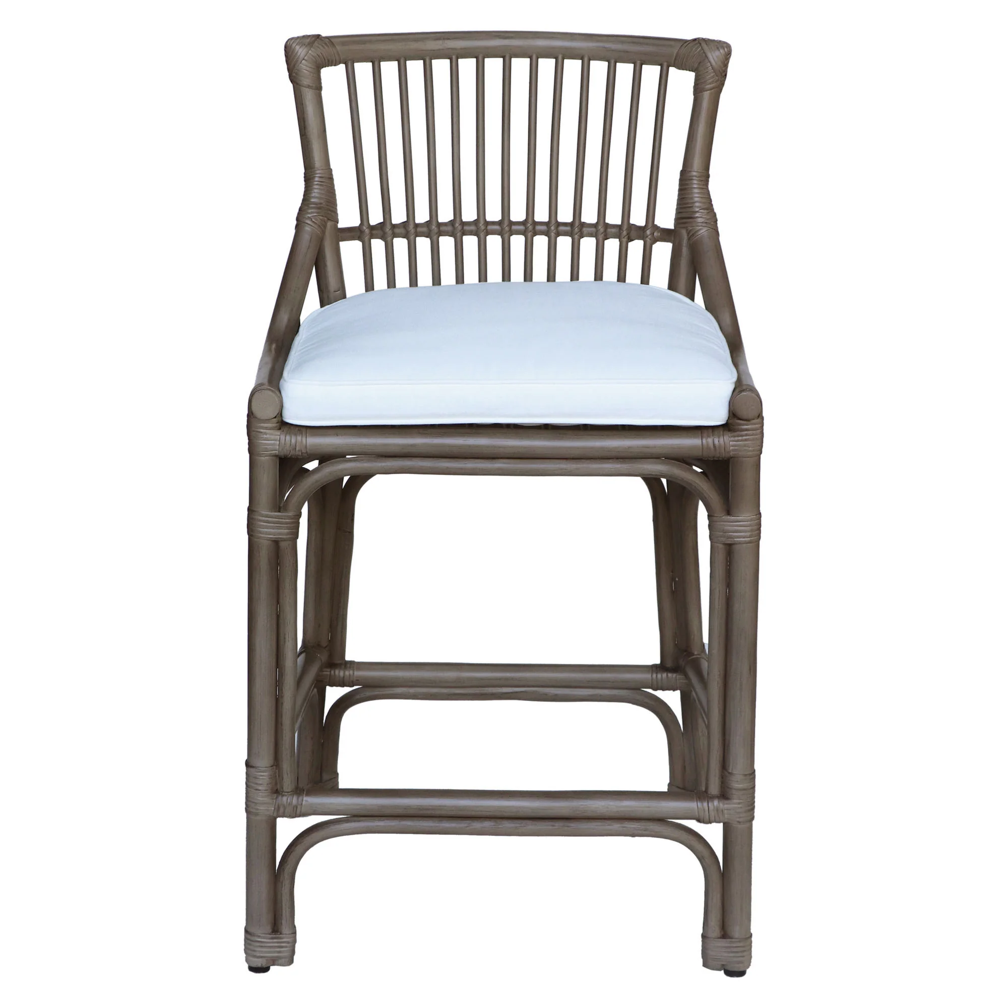 Rattan Slat Back Counter Stool Gray - Image 7