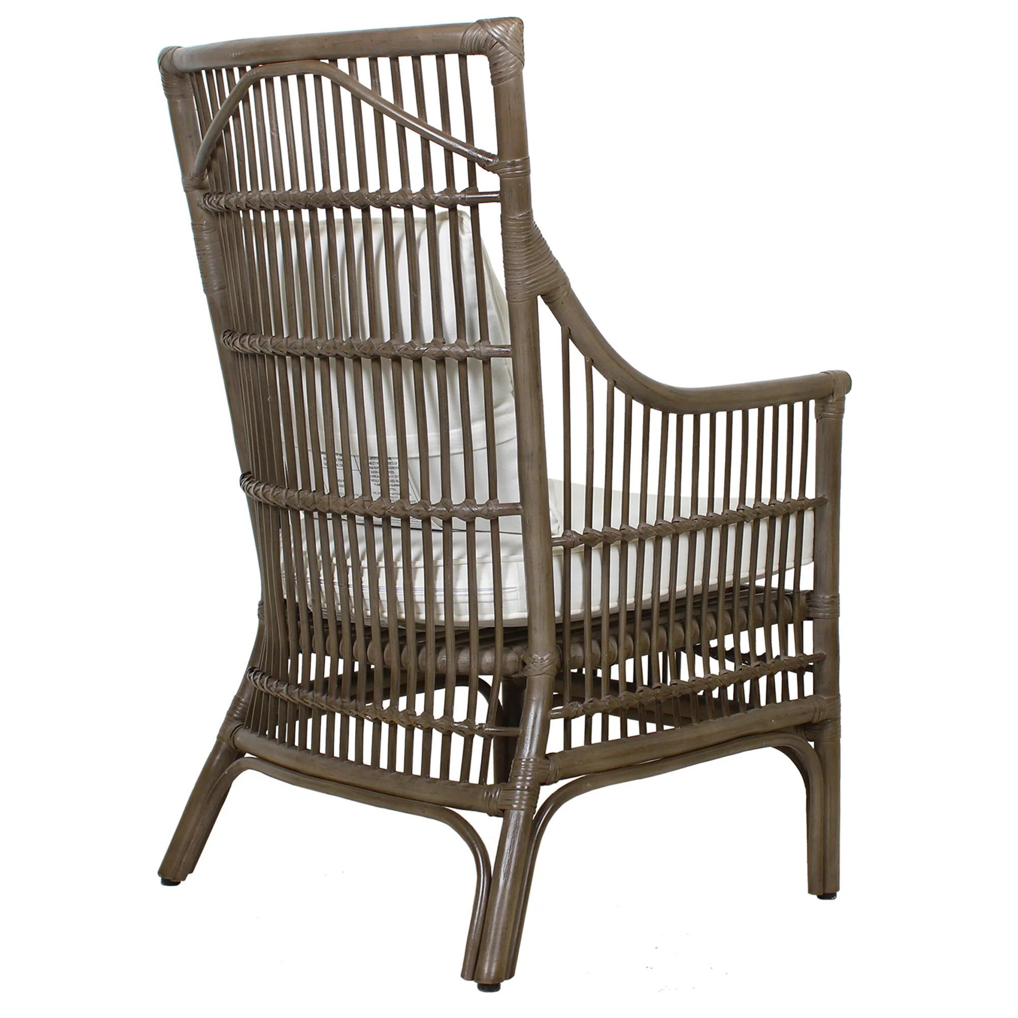 Rattan Slat Back Dining Arm Chair Dark Brown - Image 7