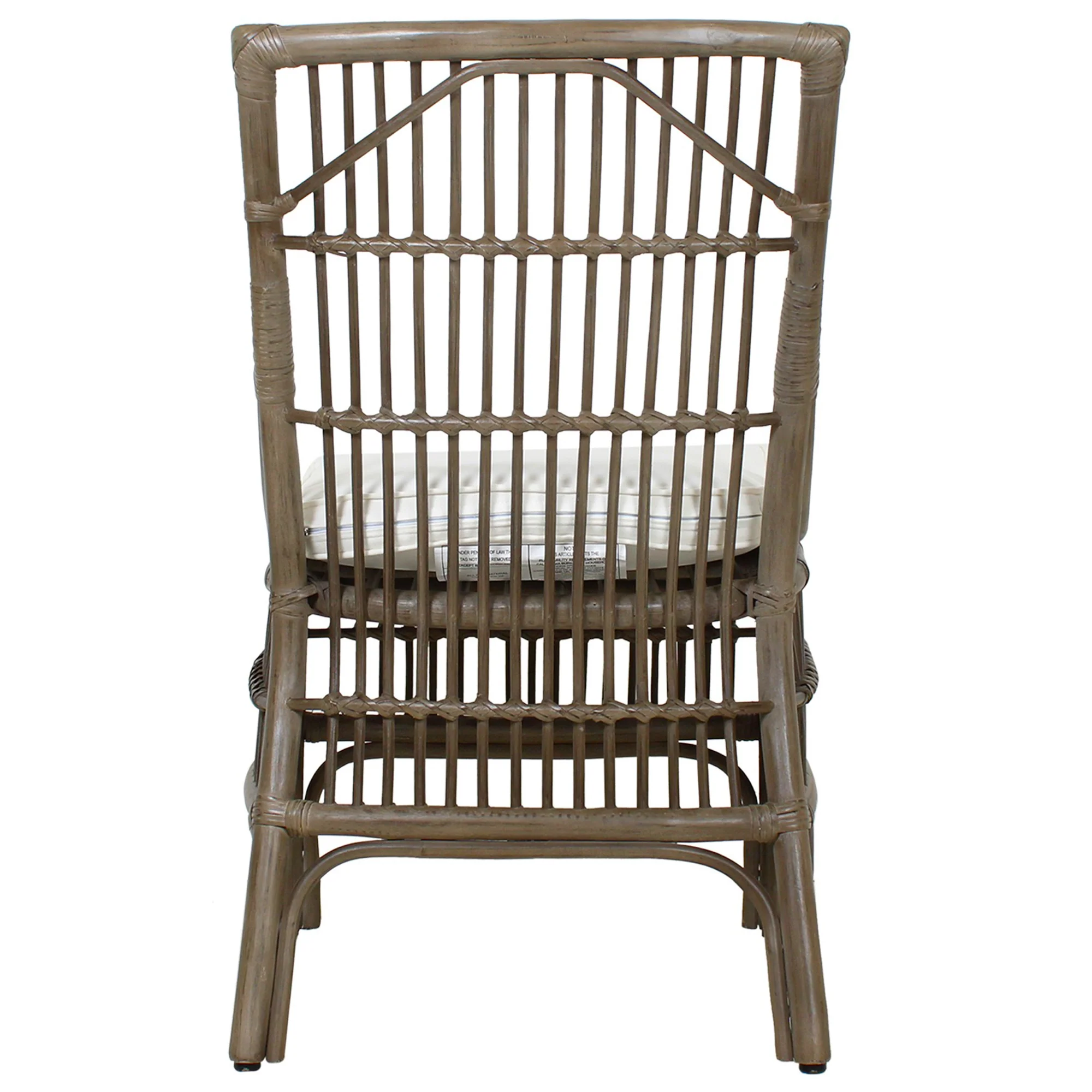 Rattan Slat Back Gray Dining Chair, Set of 2 - Image 4