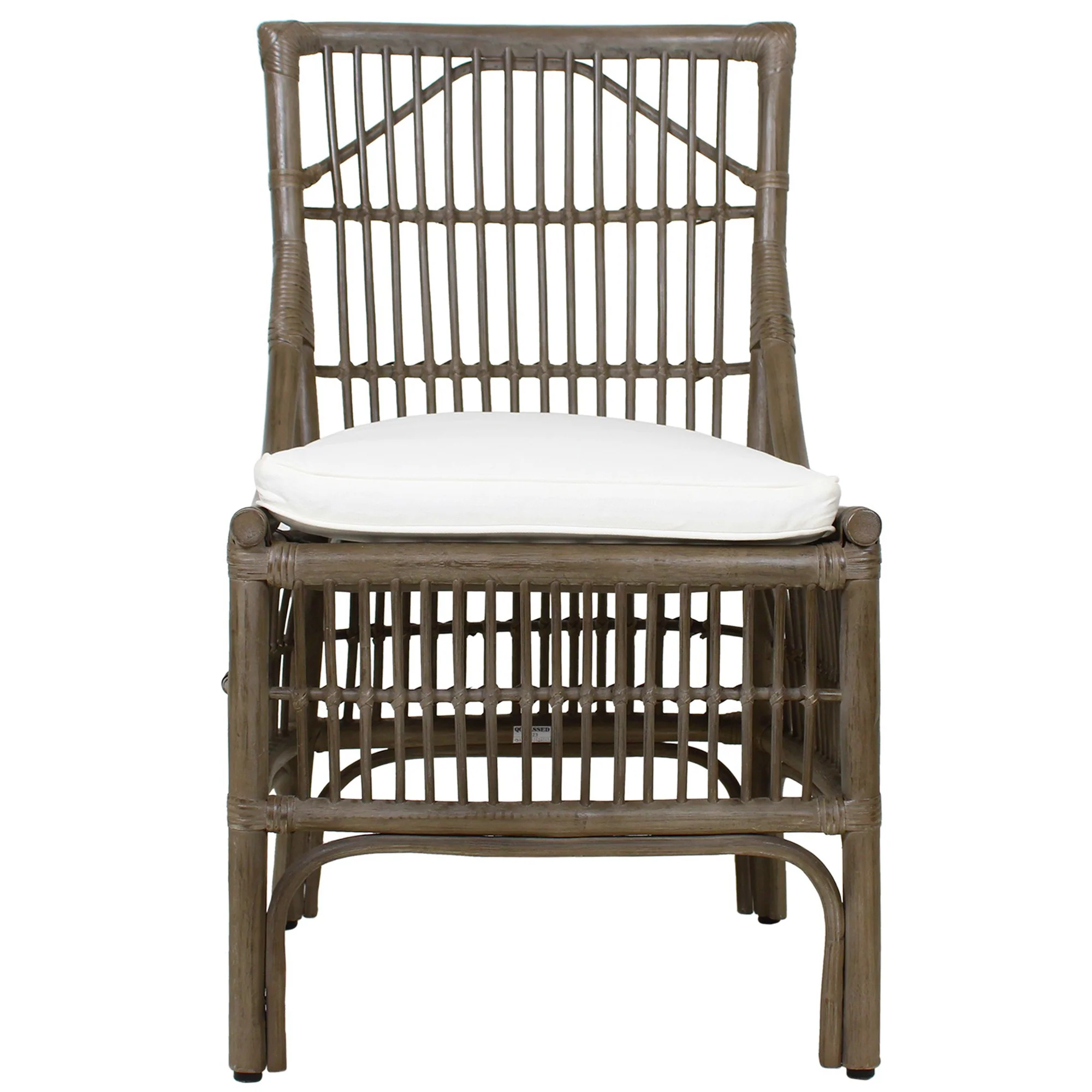 Rattan Slat Back Gray Dining Chair, Set of 2 - Image 5