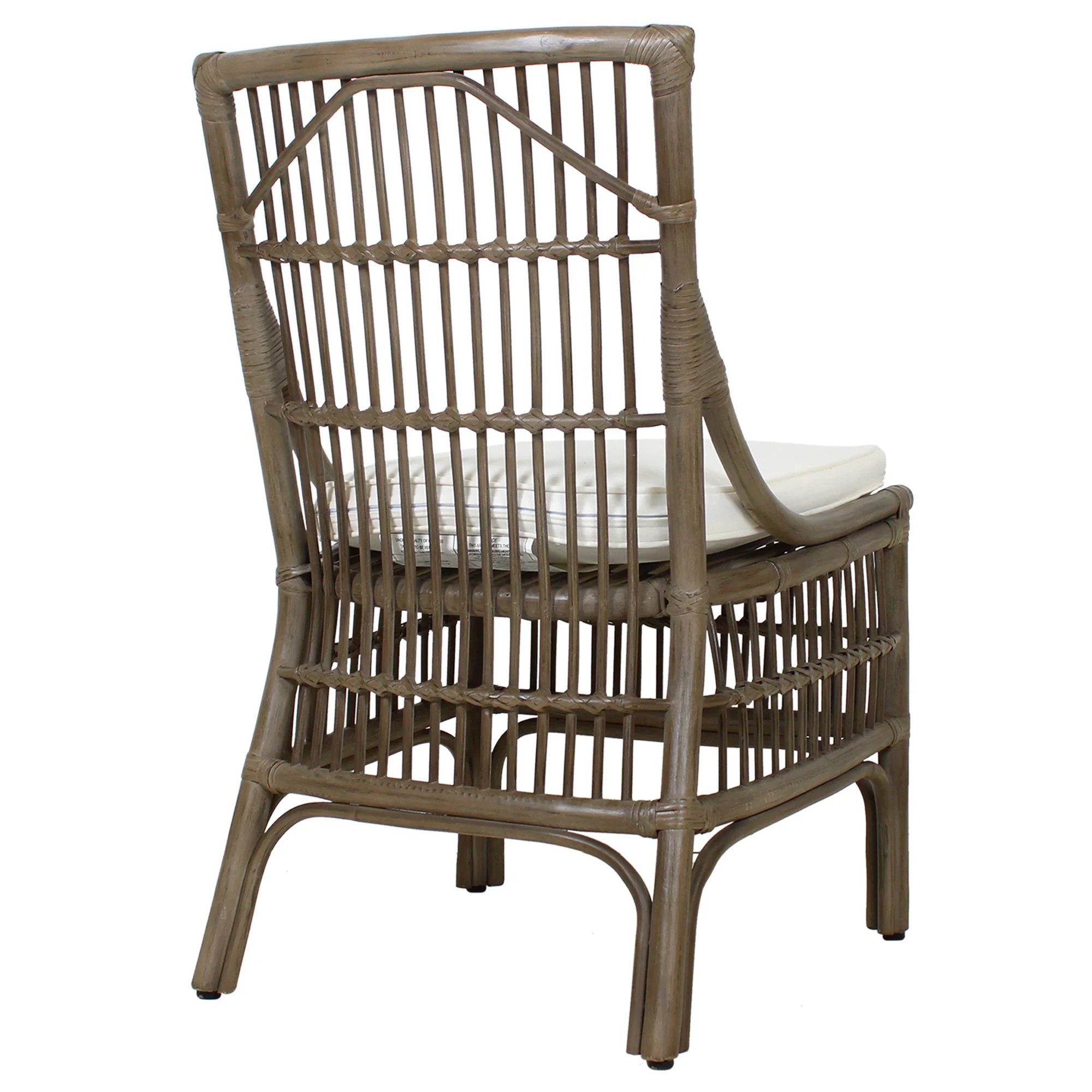 Rattan Slat Back Gray Dining Chair, Set of 2 - Image 7