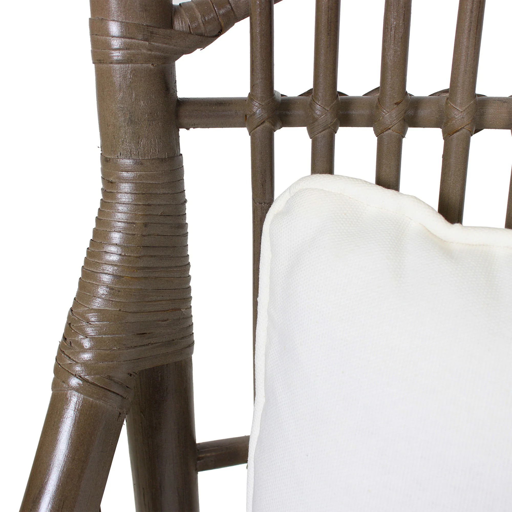 Rattan Slat Back Gray Dining Chair, Set of 2 - Image 8