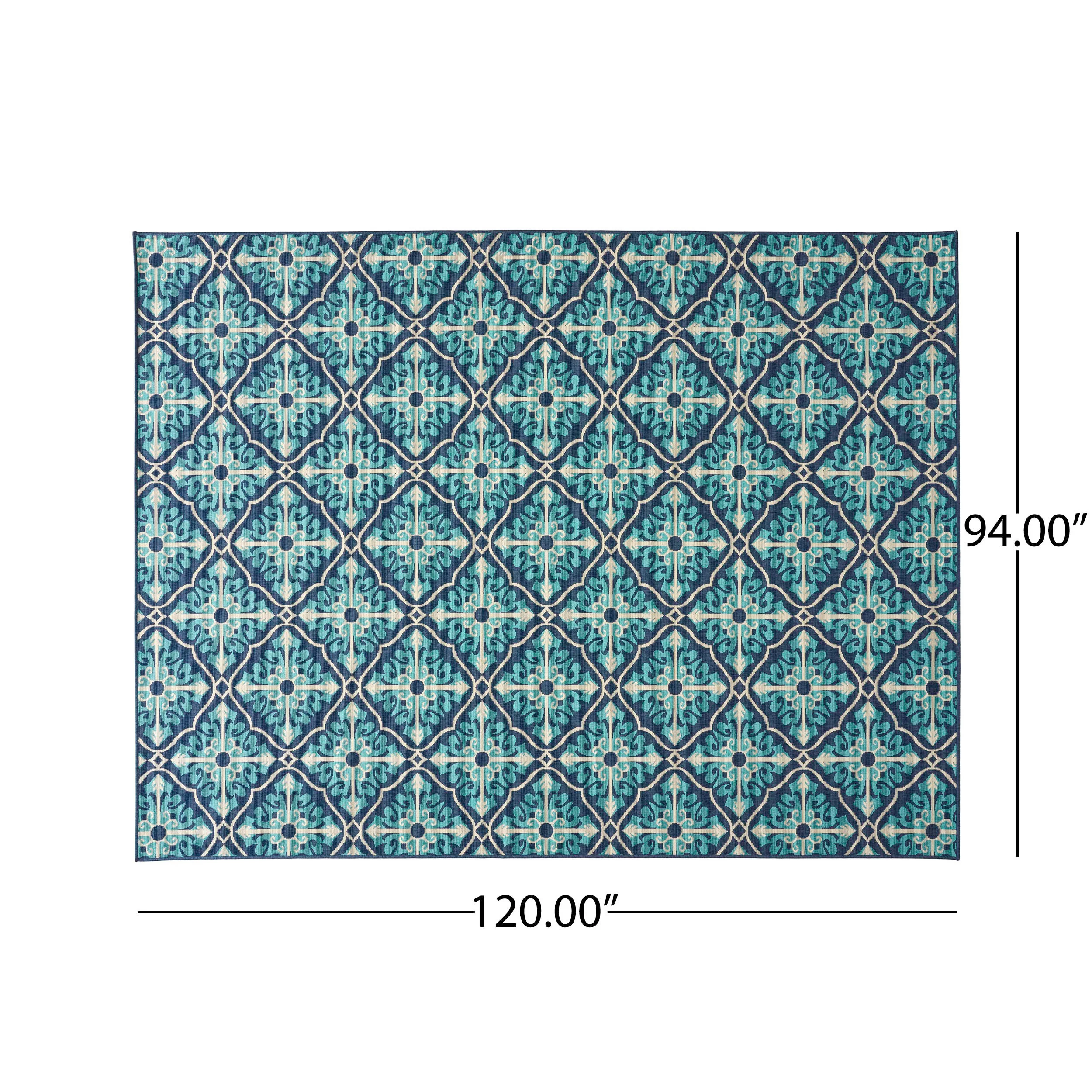 Realized Outdoor Rug with Rectangle Shape and Trellis Pattern - Image 14