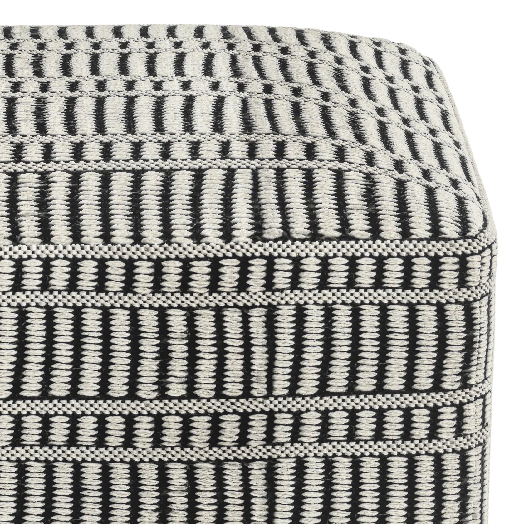 Recycled PET Square Woven Pouf - Image 2