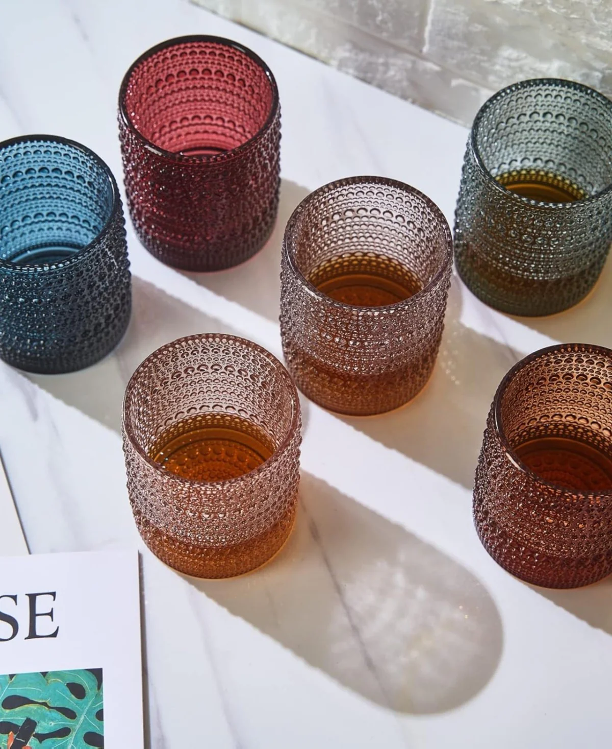 Red Hobnail Tumblers Set of 6 - Image 3