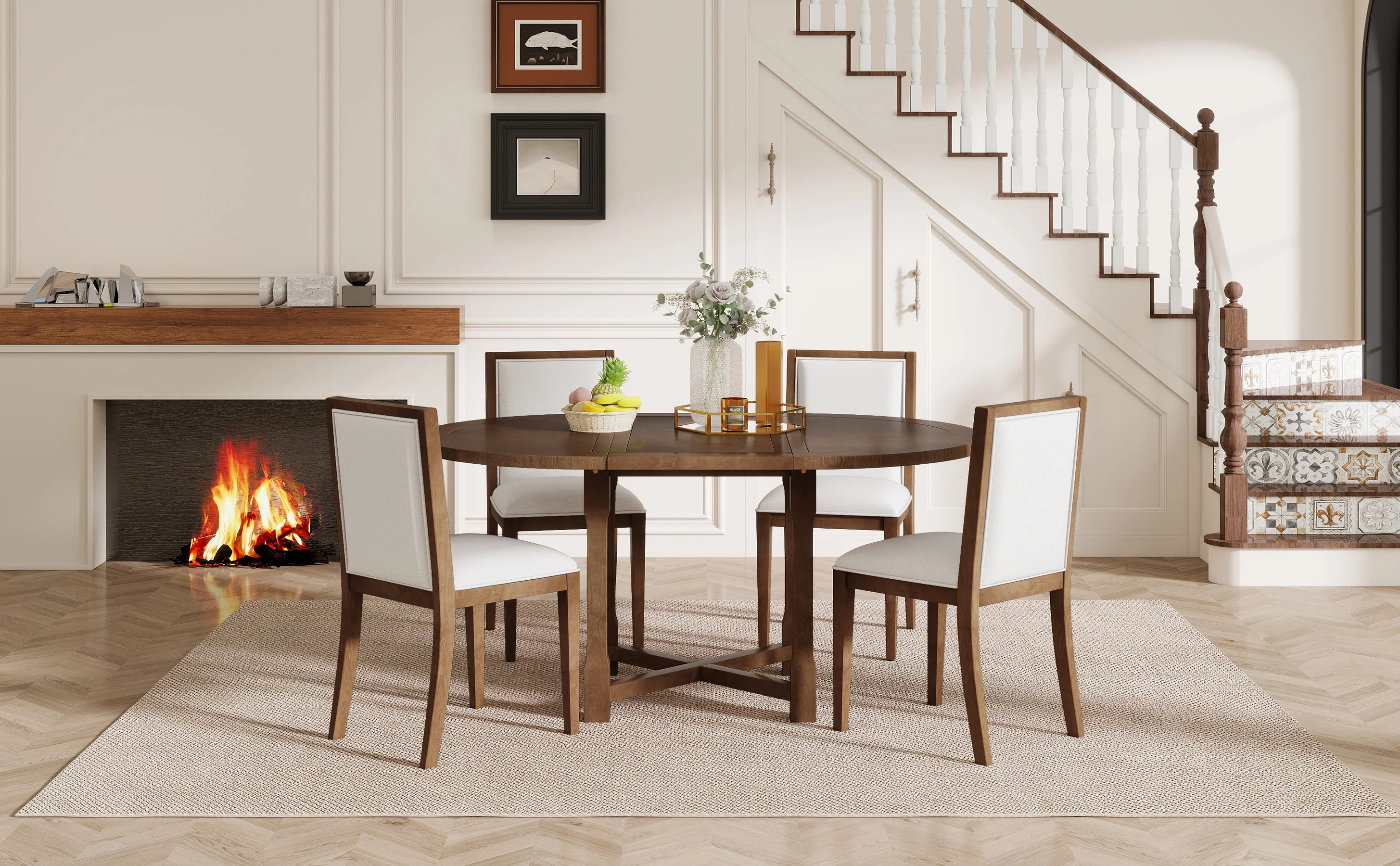 Redhaven 5-Piece Extendable Dining Table Set for 4 with Removable Leaf - Image 24