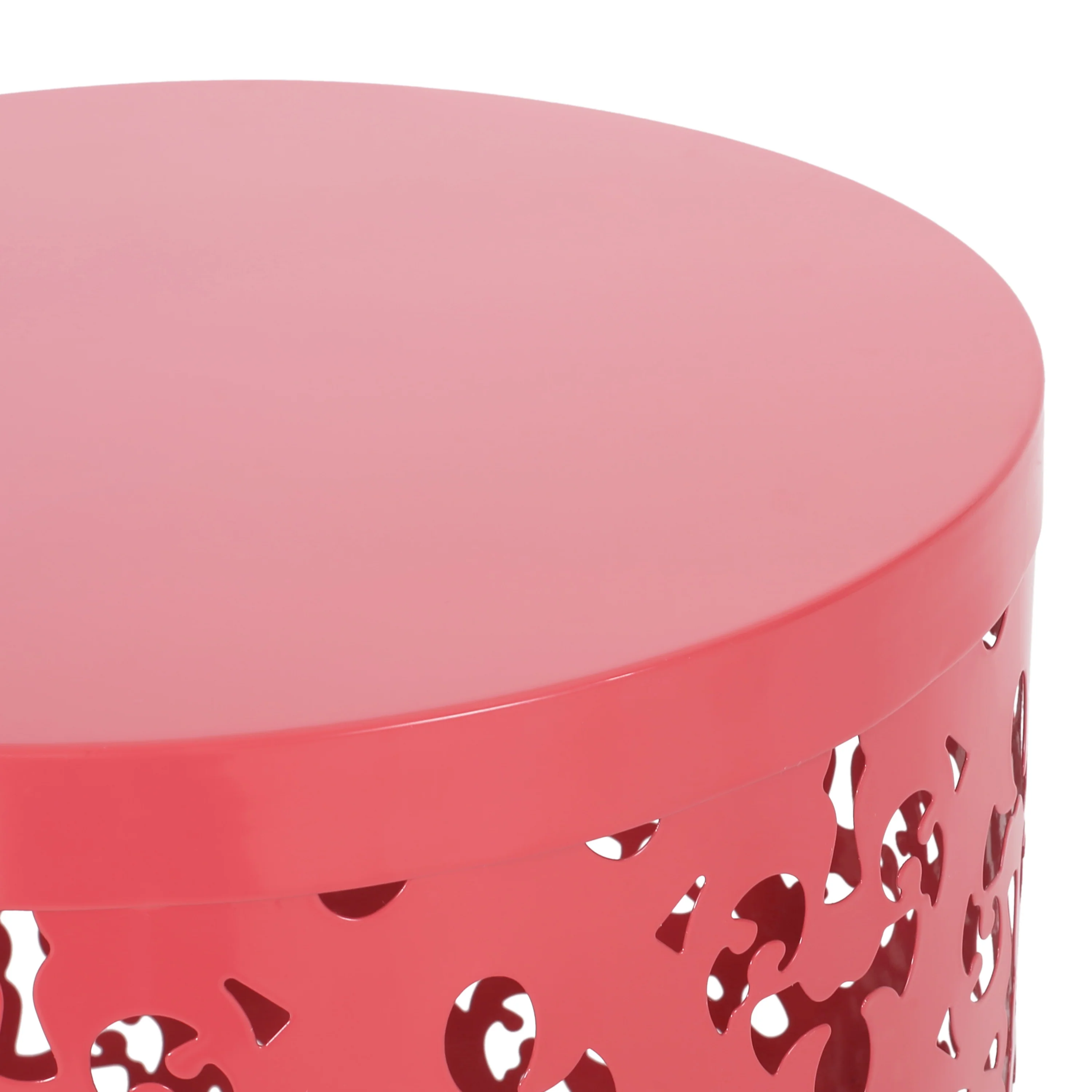 Refinery 2-Piece Outdoor End Table Set with Floral Patten and Iron Cut Design - Image 8