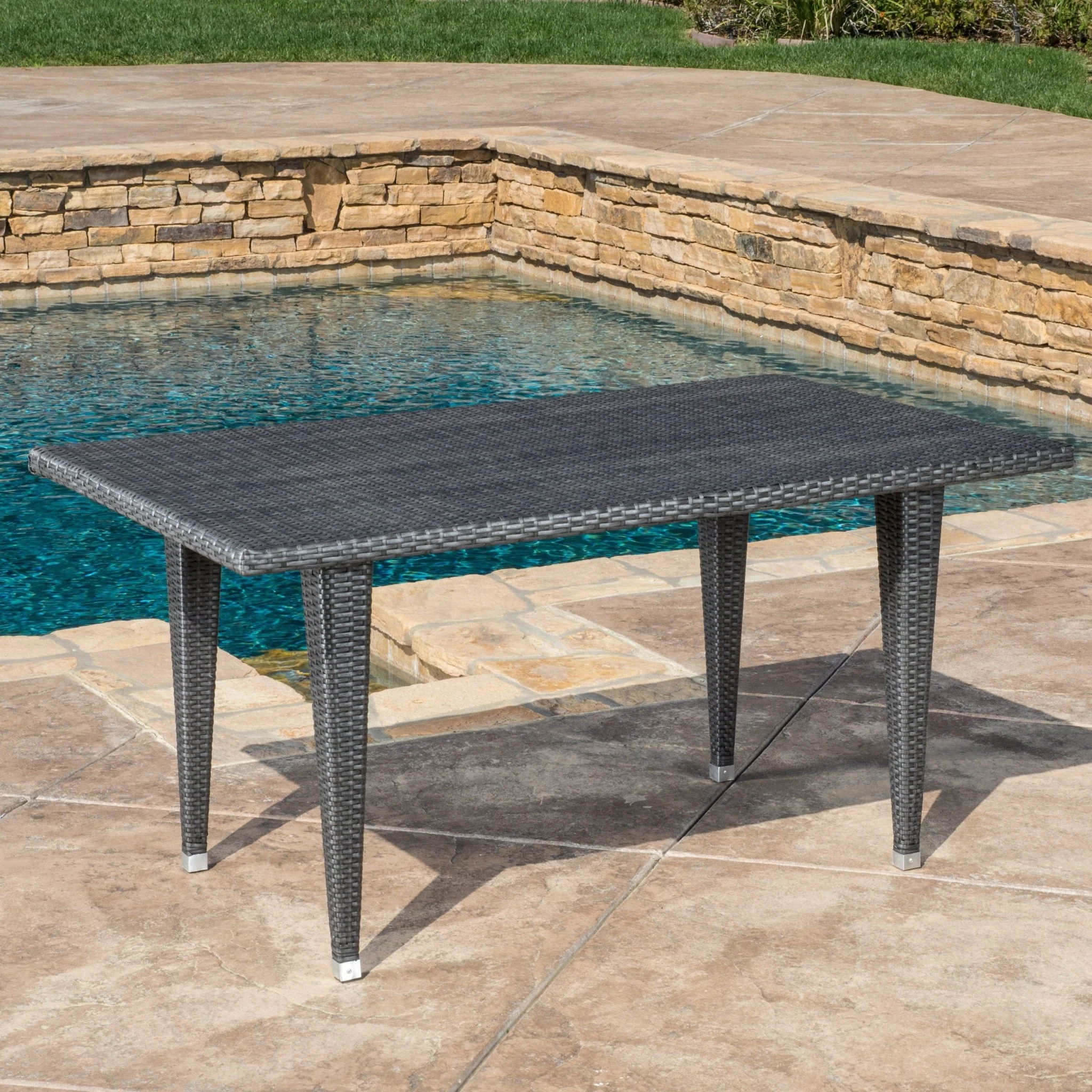 Reflect 35x59 Inch Outdoor Dining Table with Rattan Cover - Image 13