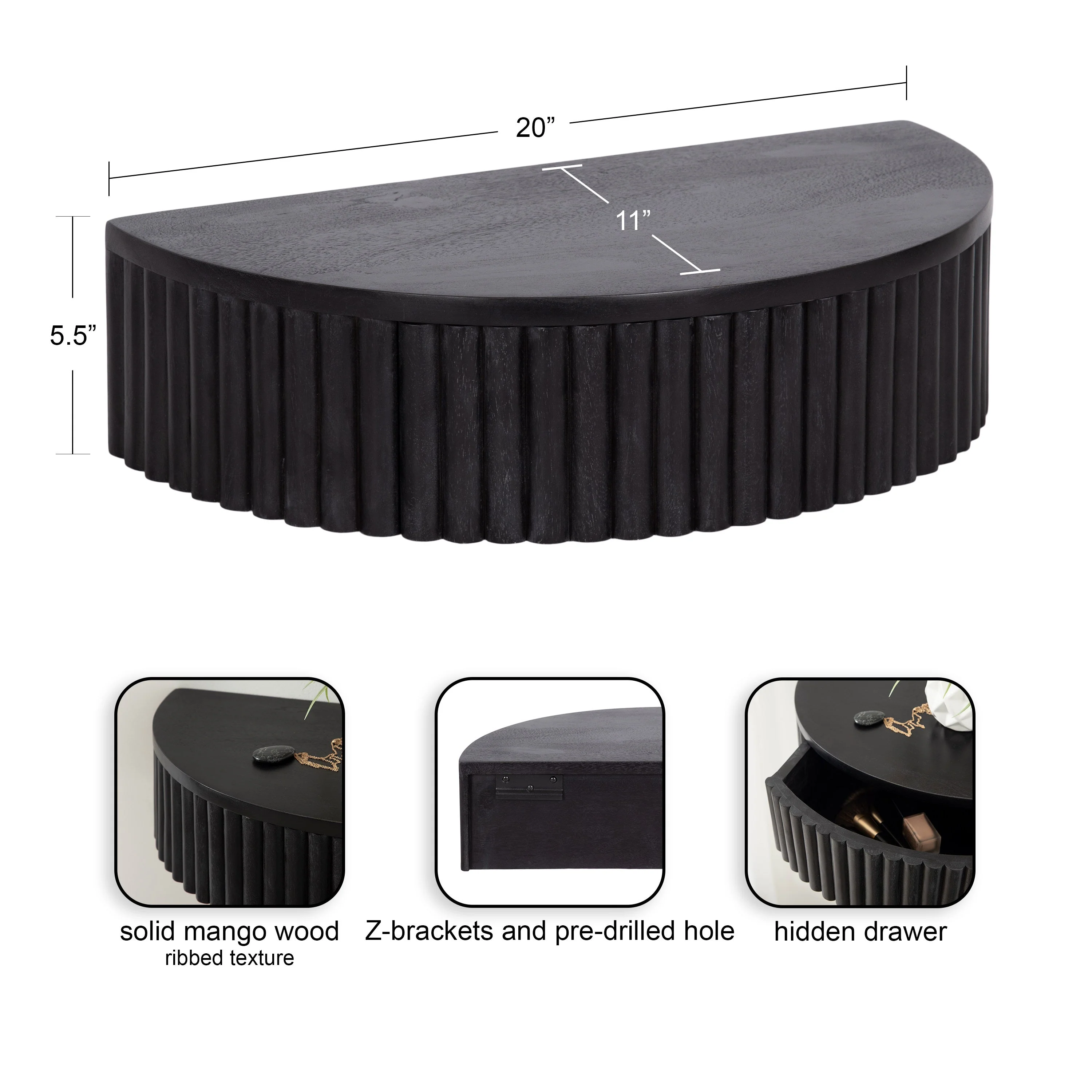 Reid Ribbed Floating Side Table - Image 61